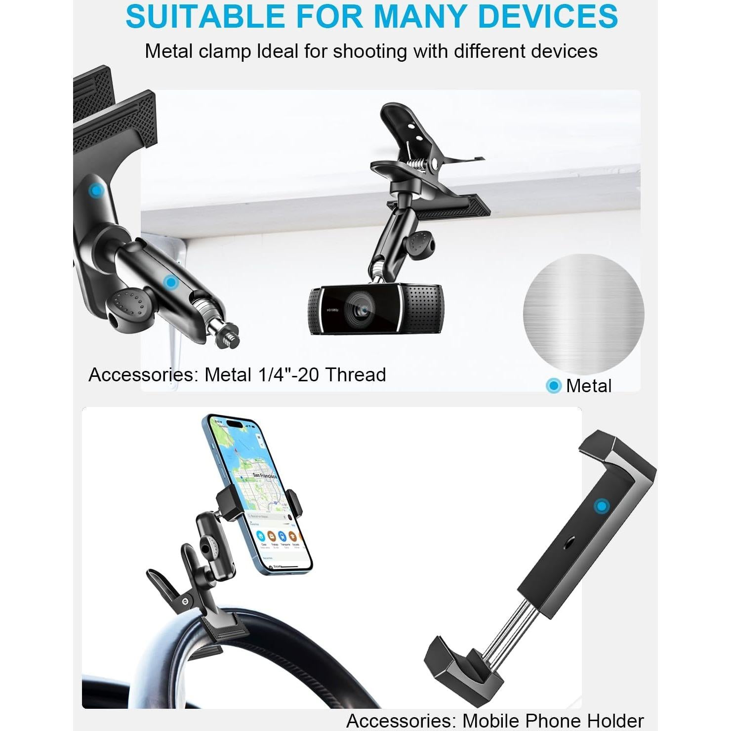 Soporte de cámara para visera de coche Woleyi - 360° ajustable