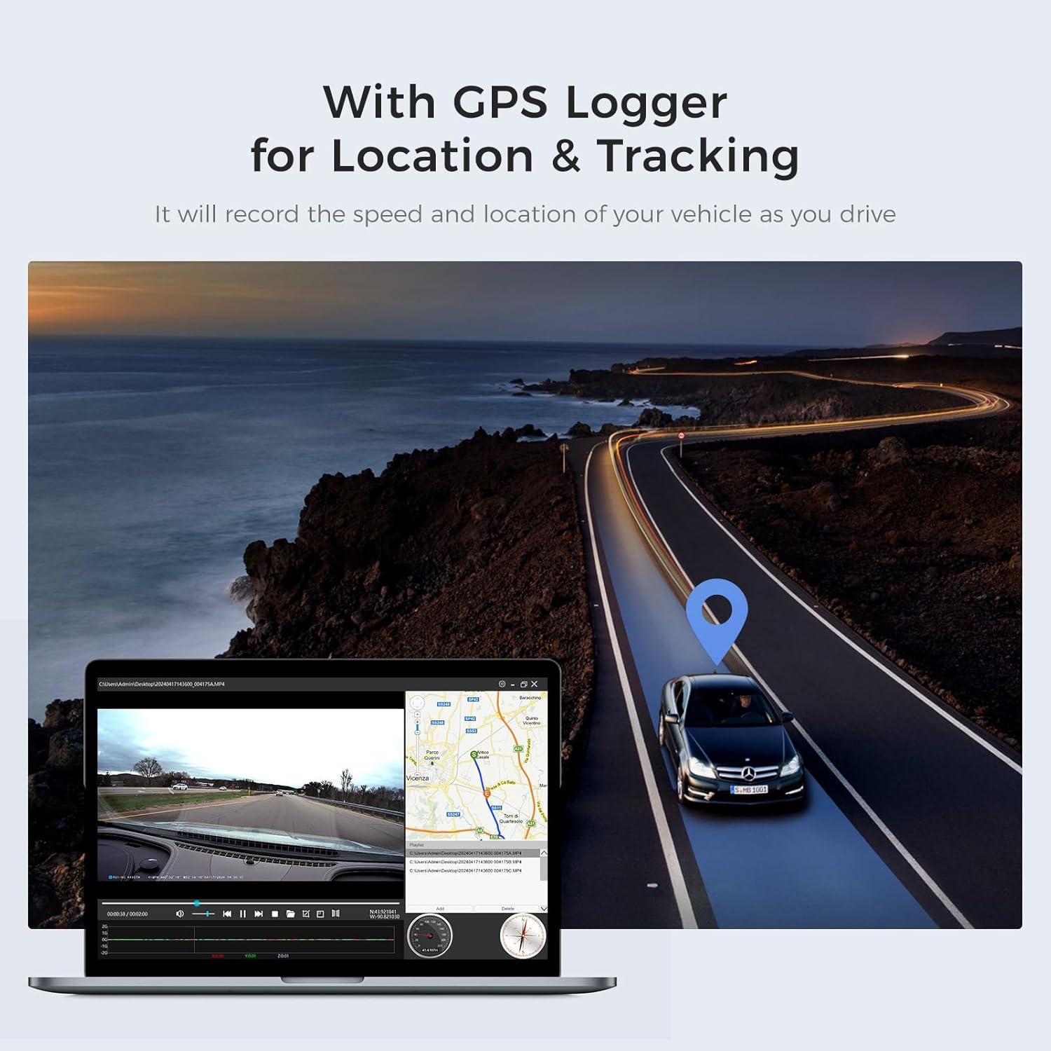 Cámara de Tablero PRUVEEO H6 4K Frontal 2.5K Trasera 12"