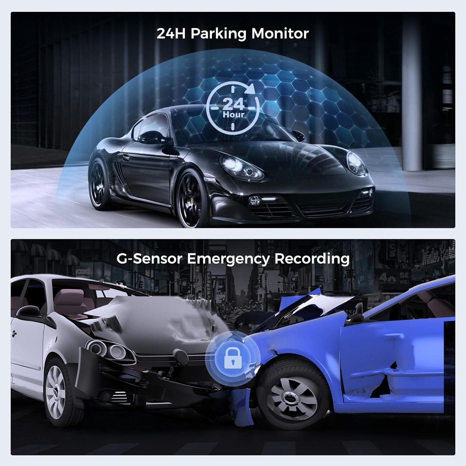 Cámara de Tablero PRUVEEO H6 4K Frontal 2.5K Trasera 12"