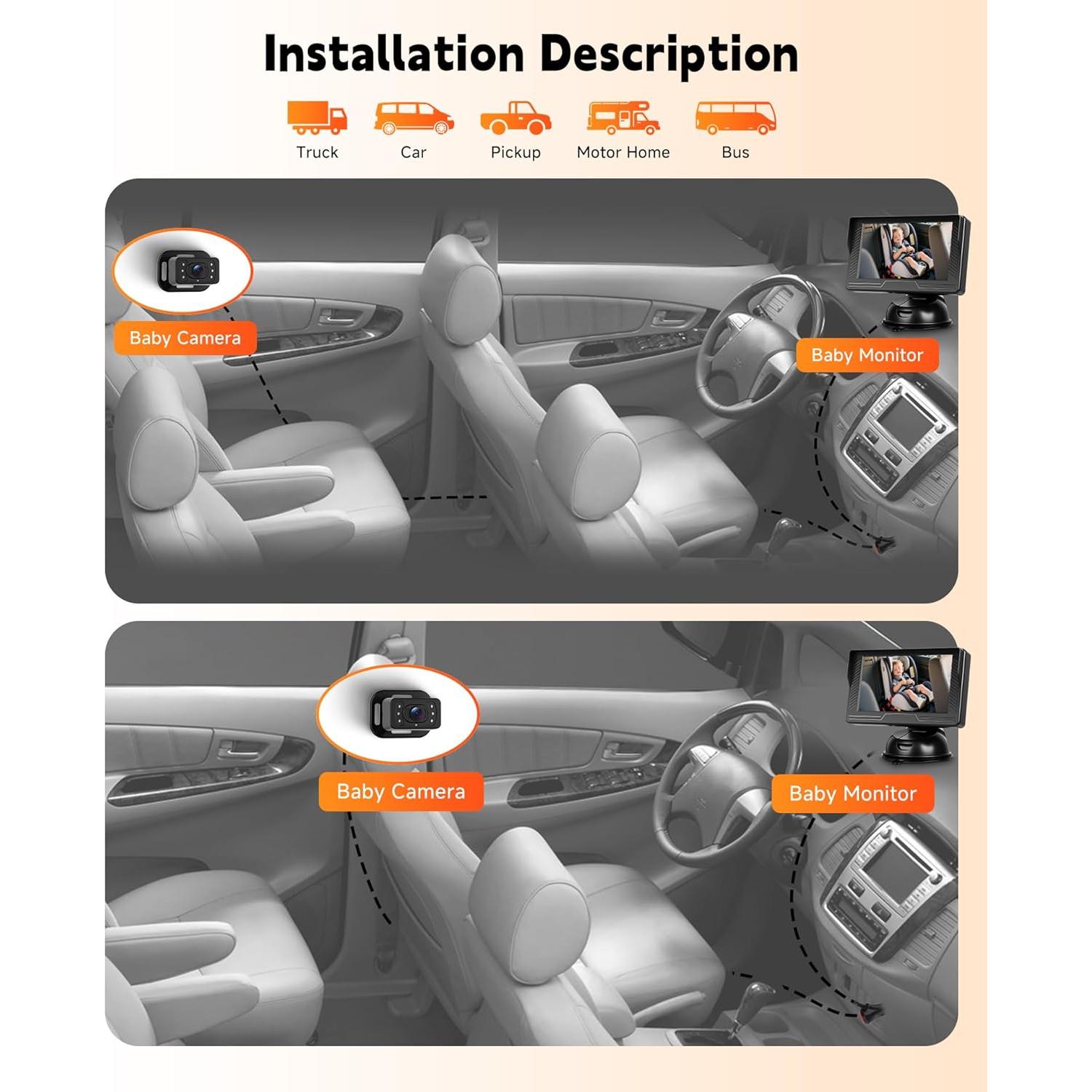 Cámara para Bebés Rimoody 4.3" HD con Visión Nocturna