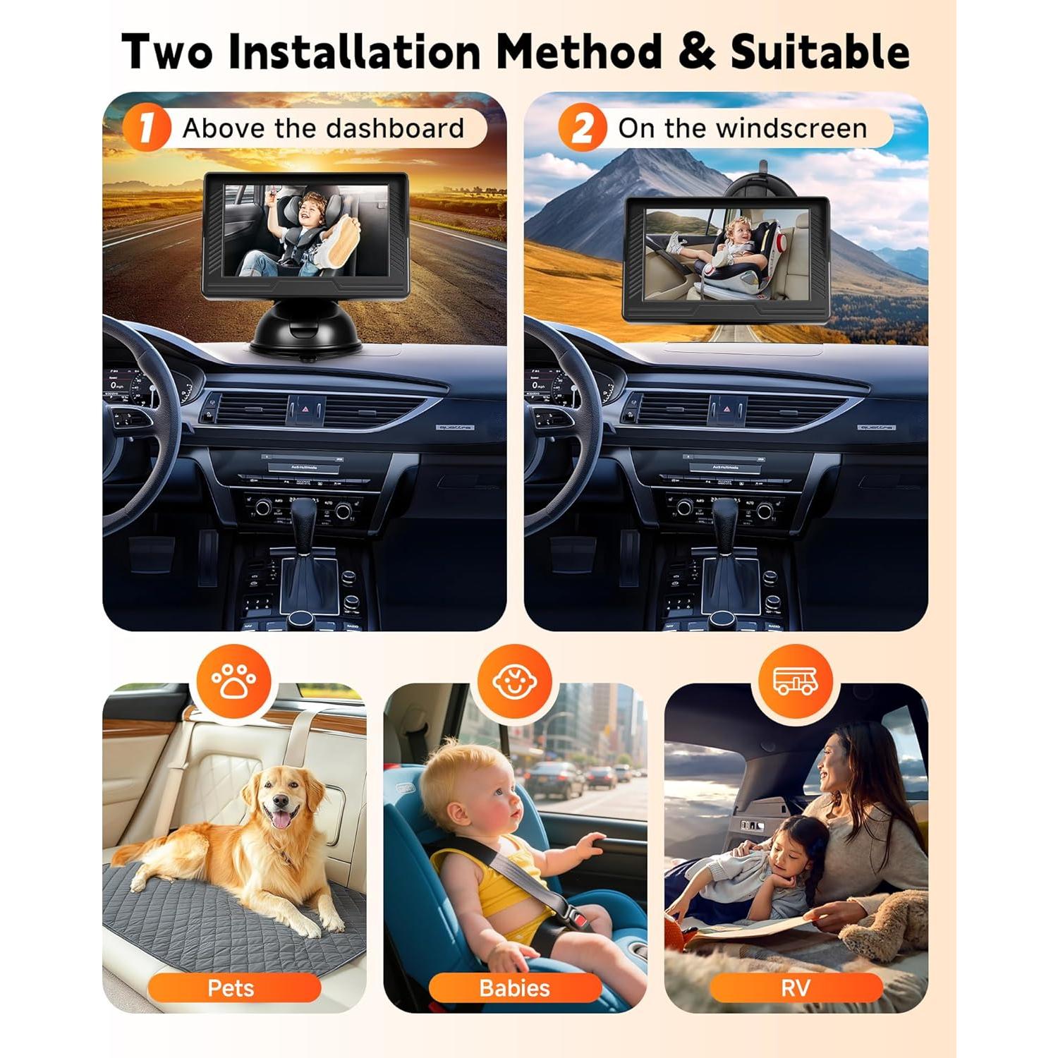 Cámara para Bebés Rimoody 4.3" HD con Visión Nocturna