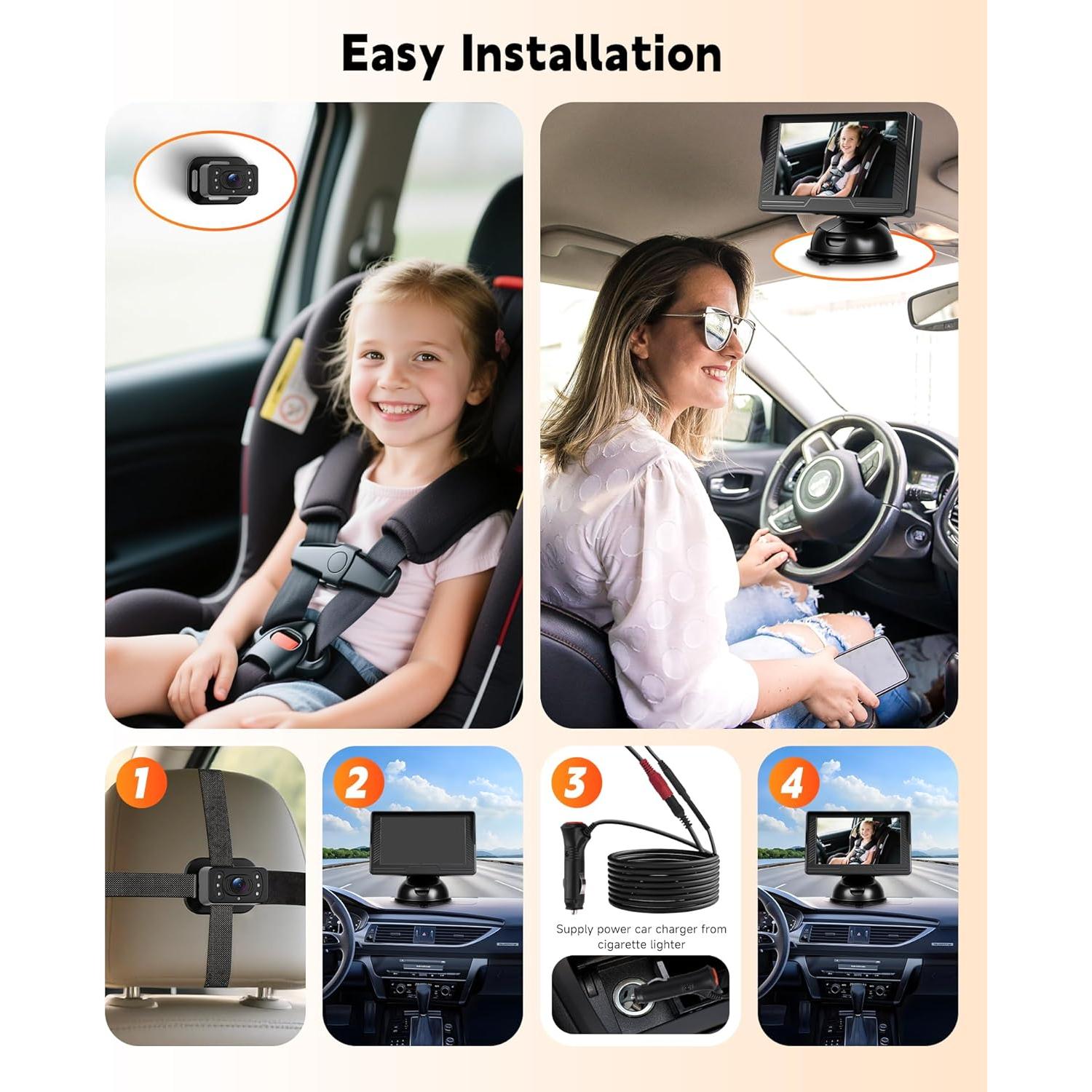 Cámara para Bebés Rimoody 4.3" HD con Visión Nocturna