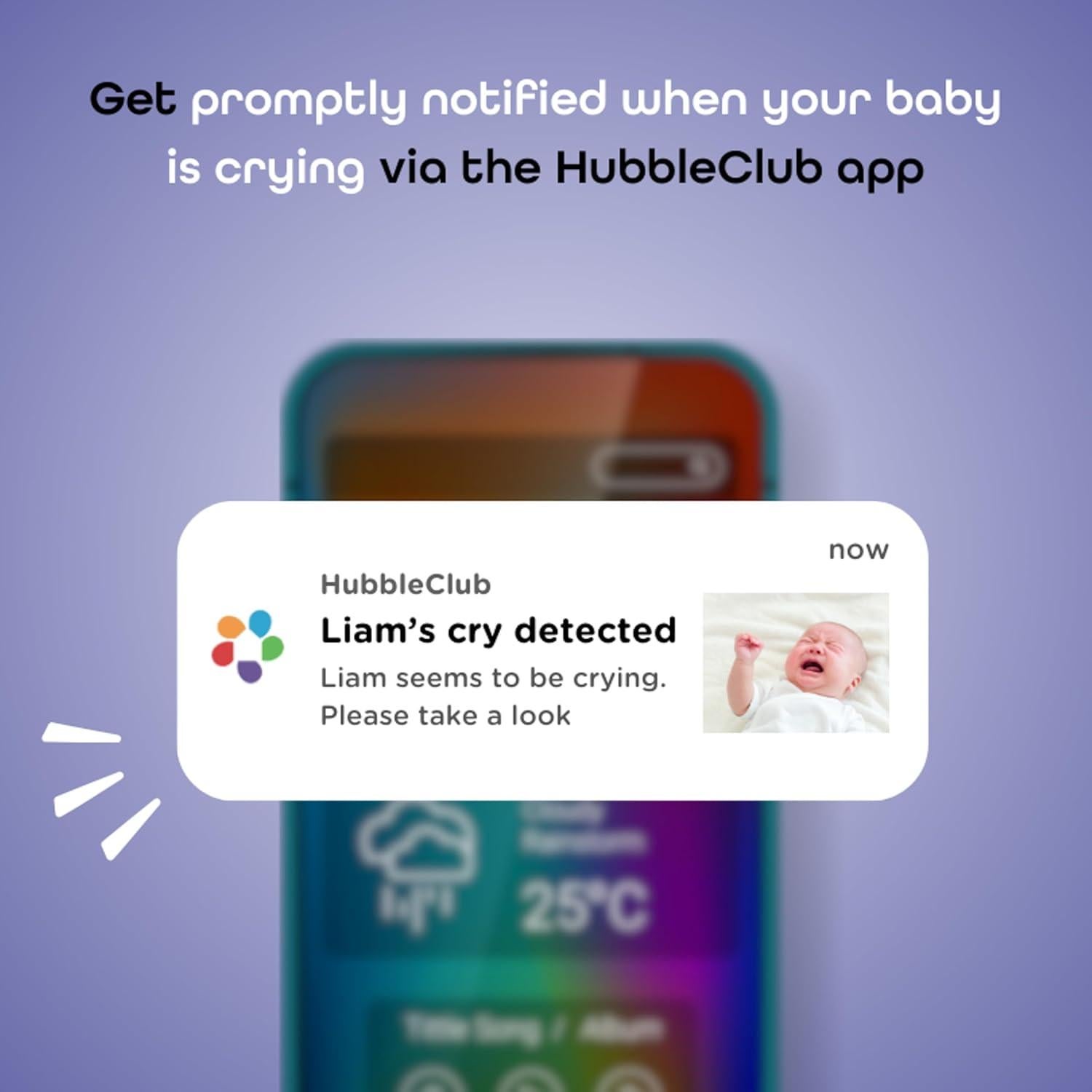 Monitor de Bebé Inteligente Hubble Conectado SkyVision AI HD