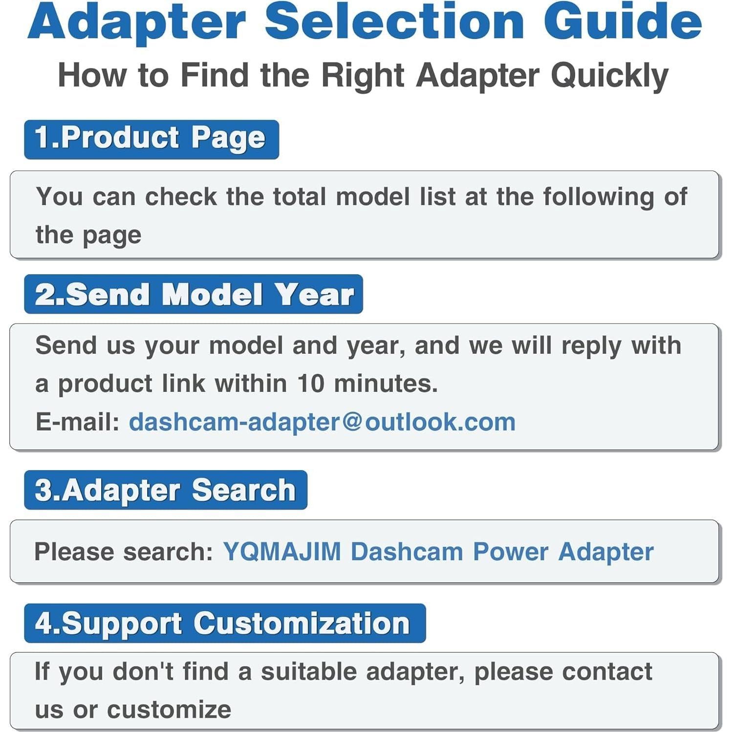Adaptador de Alimentación YQMAJIM para Dashcam - Compatible Chrysler/Dodge/Jeep