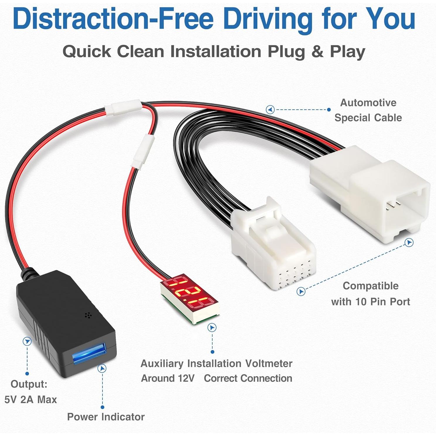 Adaptador de Alimentación YQMAJIM para Dashcam - Compatible Chrysler/Dodge/Jeep