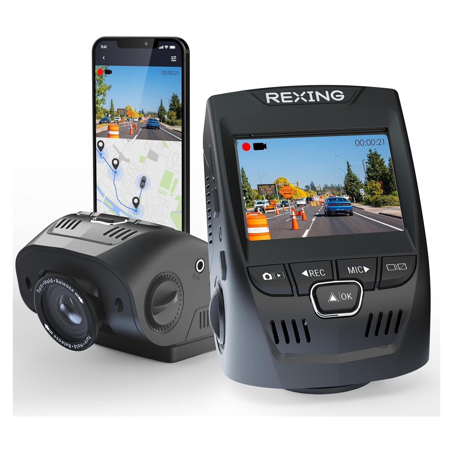 Cámara de tablero Rexing V1 4K GPS Wi-Fi 170° Gran Angular