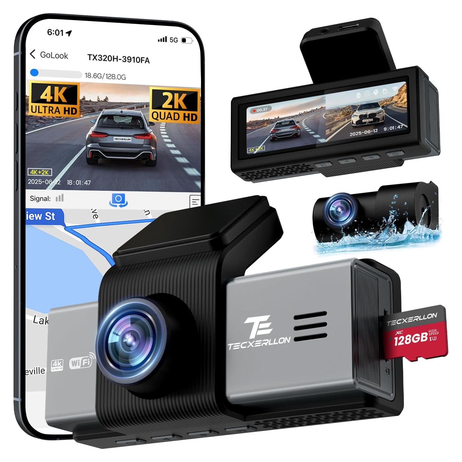 Cámara de tablero 4K TECXERLLON con ADAS y GPS