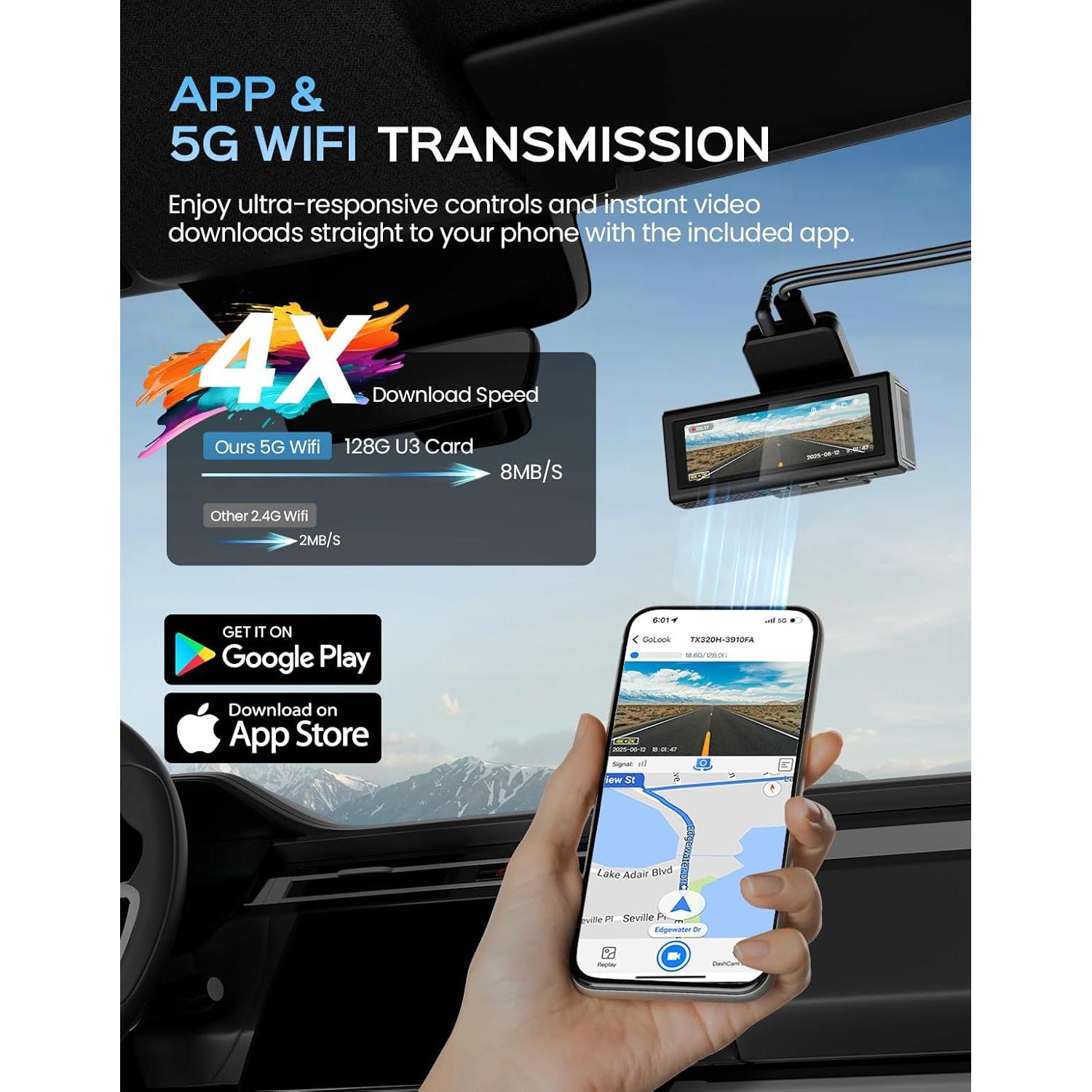 Cámara de tablero 4K TECXERLLON con ADAS y GPS