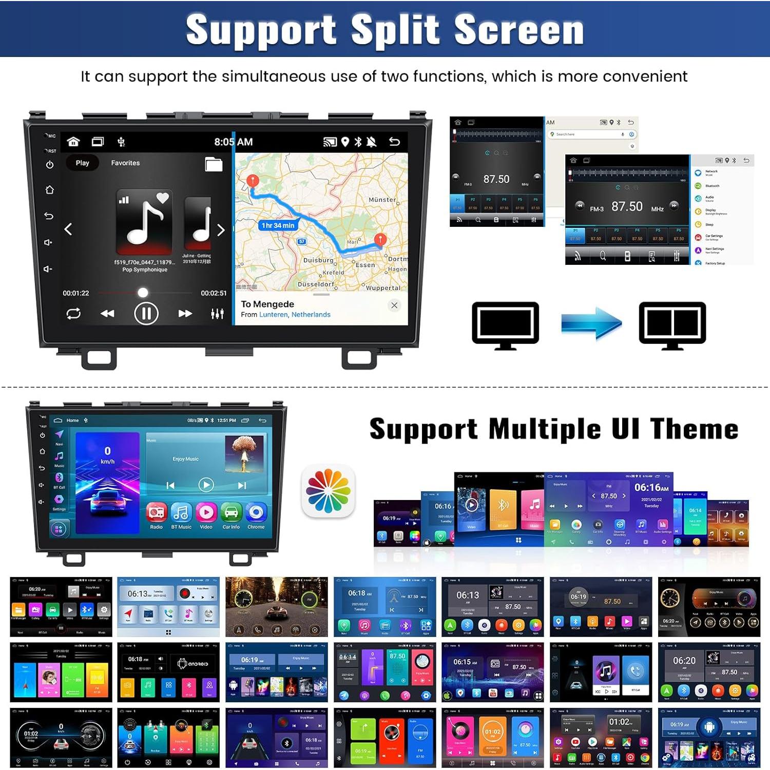Estéreo Android 2G+64G para Honda CRV 2007-2011 GPS 9"