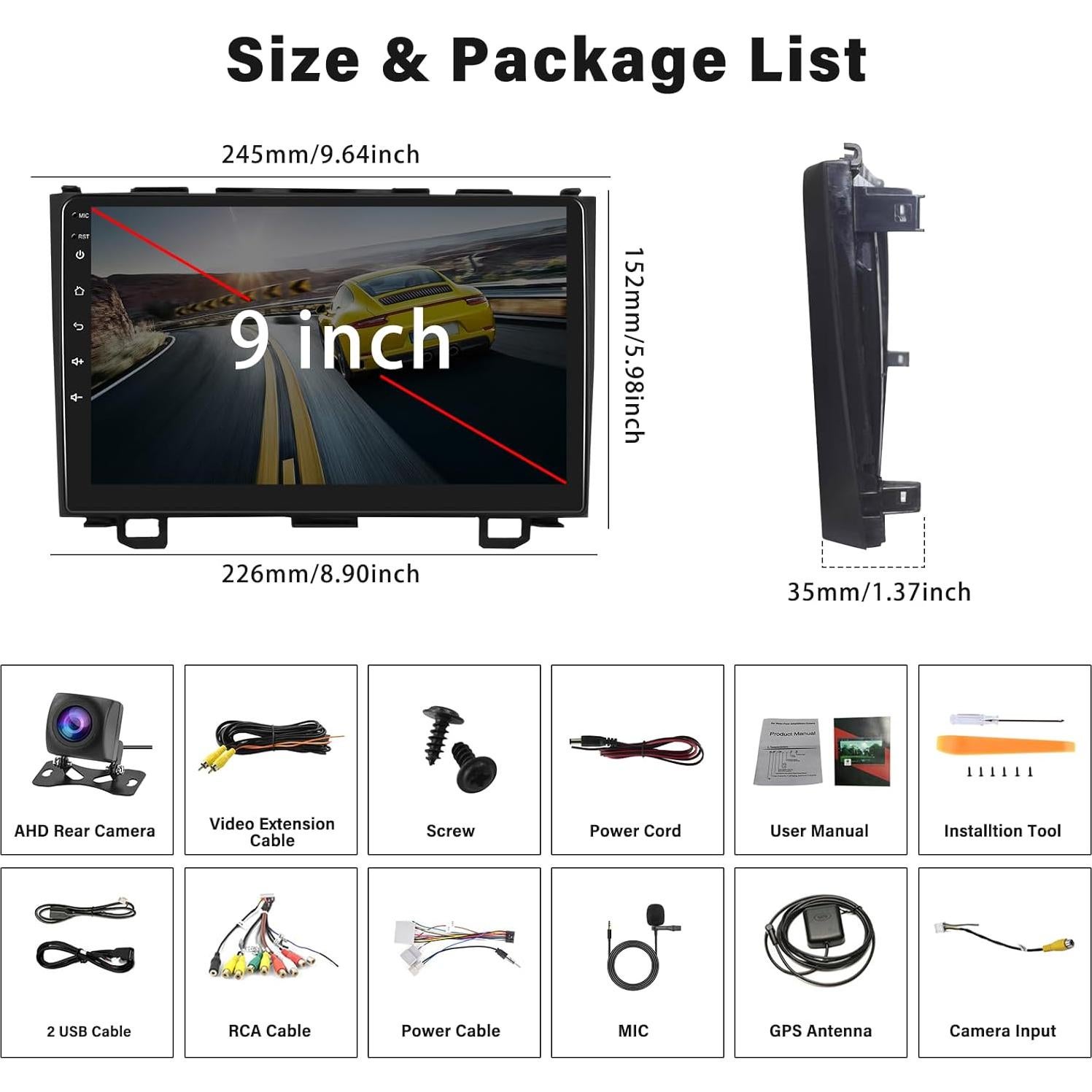 Estéreo Android 2G+64G para Honda CRV 2007-2011 GPS 9"