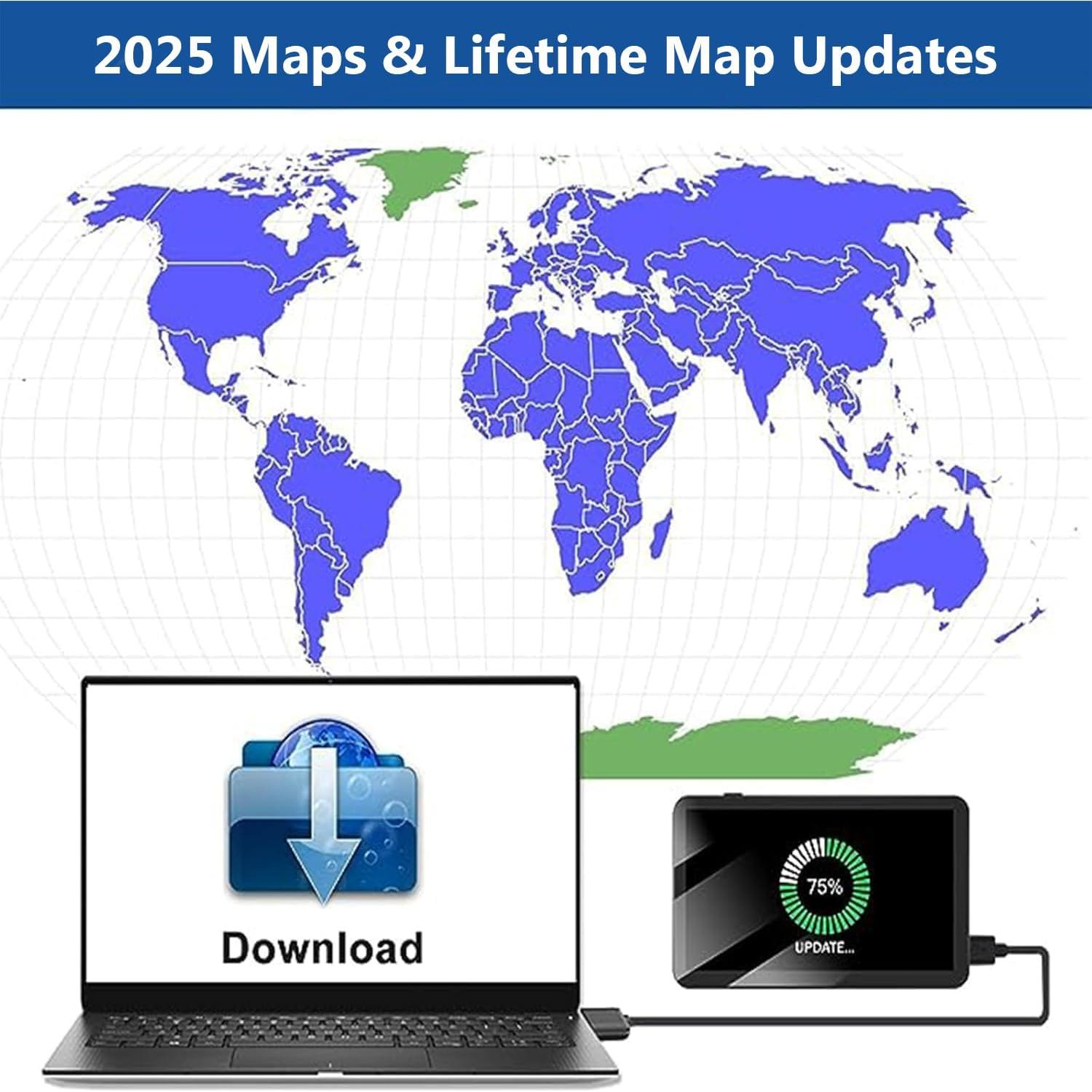 Navegador GPS LONGRUF 7" Pantalla Táctil 2.5D para Camiones