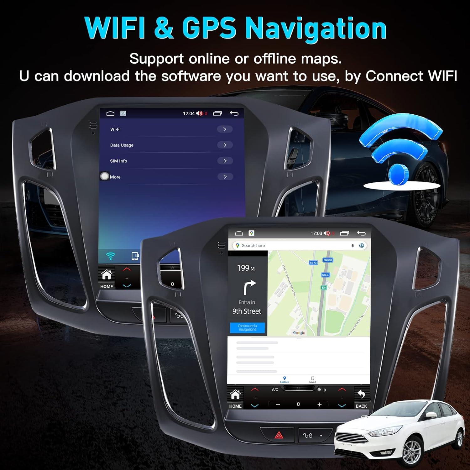 Estéreo de Coche Ford Focus 2012-2018 10.4" Android 12 GPS