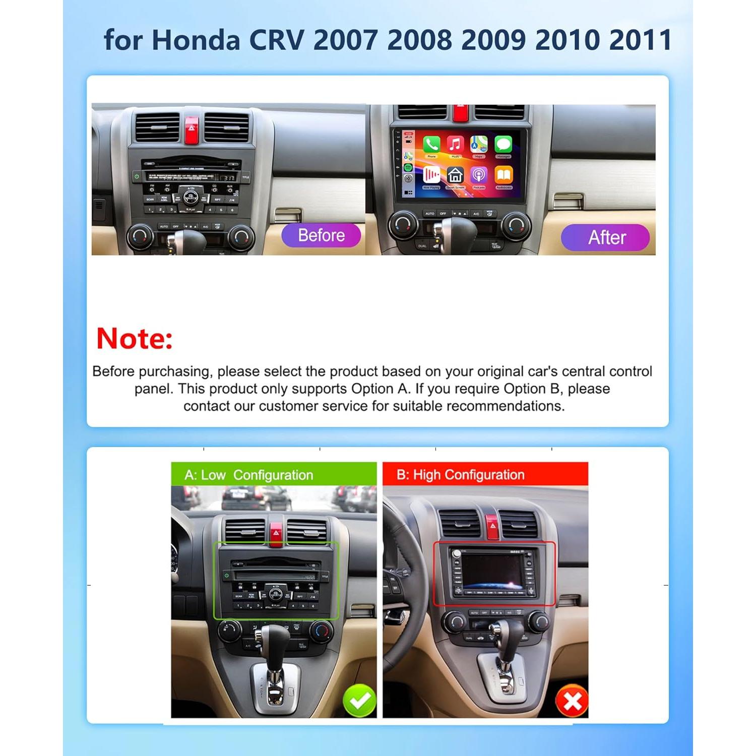 Estéreo de coche Rimoody 9" Android 2GB 64GB para Honda CRV