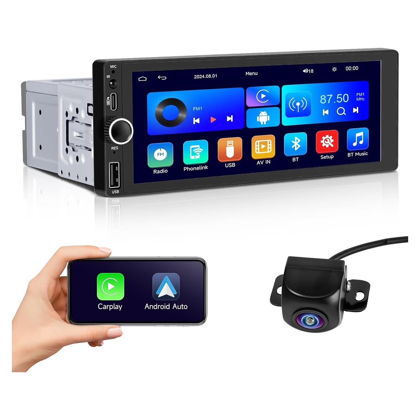 Estéreo de Coche Lussuvox UN 9540C 7" Bluetooth CarPlay Android Auto