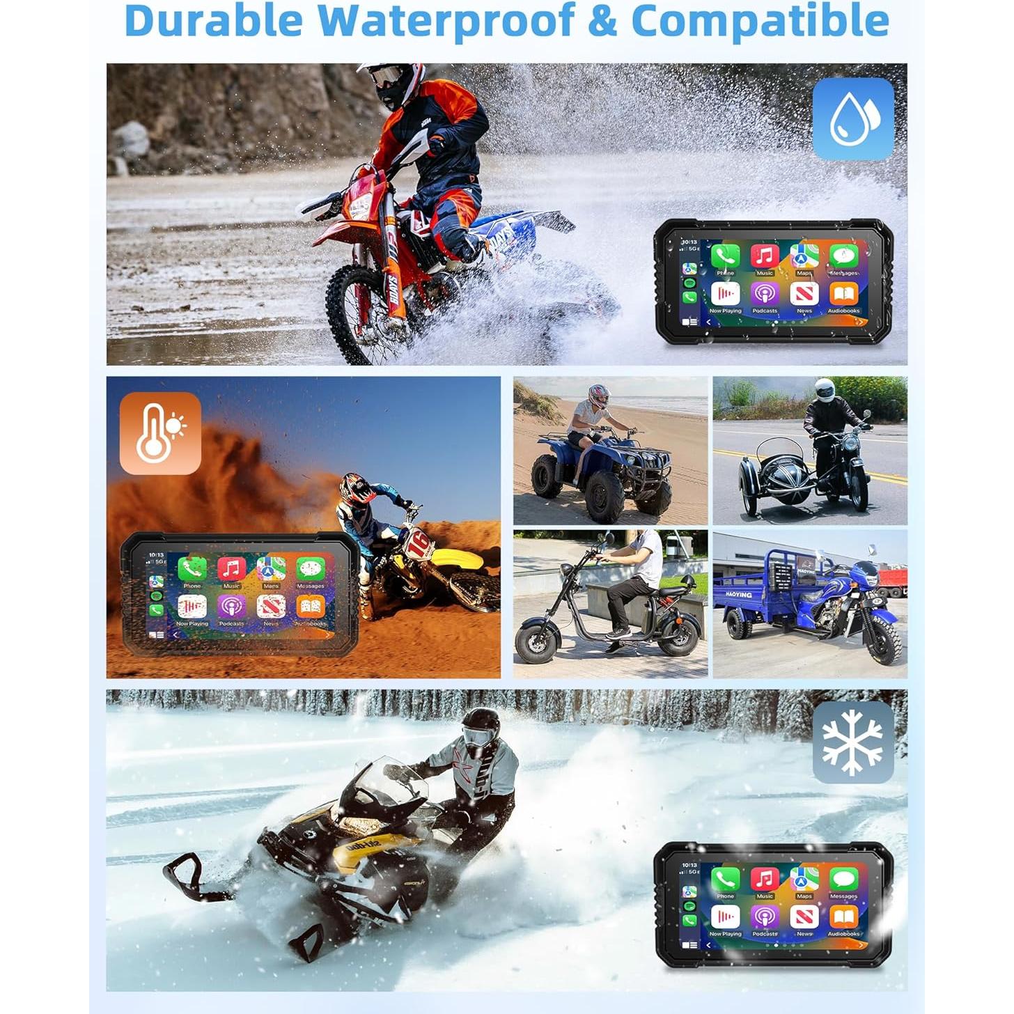 Pantalla CarPlay 4K Jelkuz 6.25" GPS Dual Cámara IP67