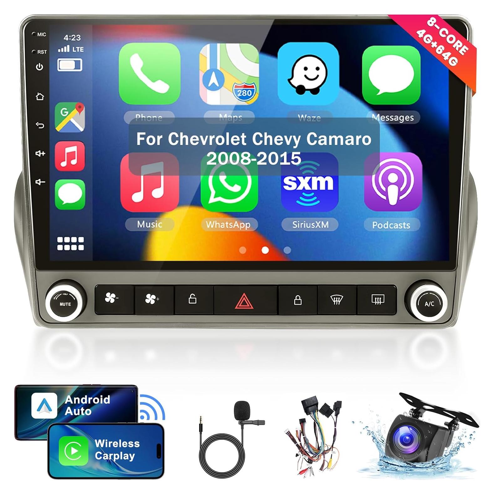 Estéreo de coche METEESER Android 13 para Chevrolet Camaro 2008-2015, 4G+64G, Pantalla IPS 32EQ DSP, Bluetooth 5.0