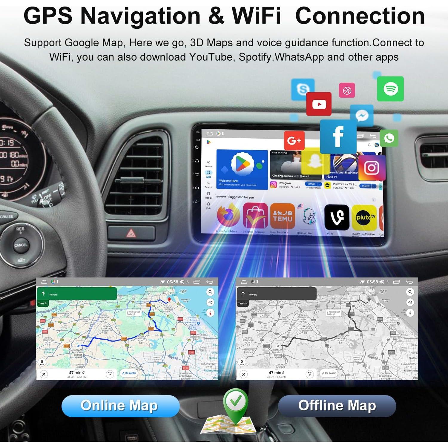 Estéreo de Coche Laueily 9" Android 13 para Dodge Dart 2012-2016