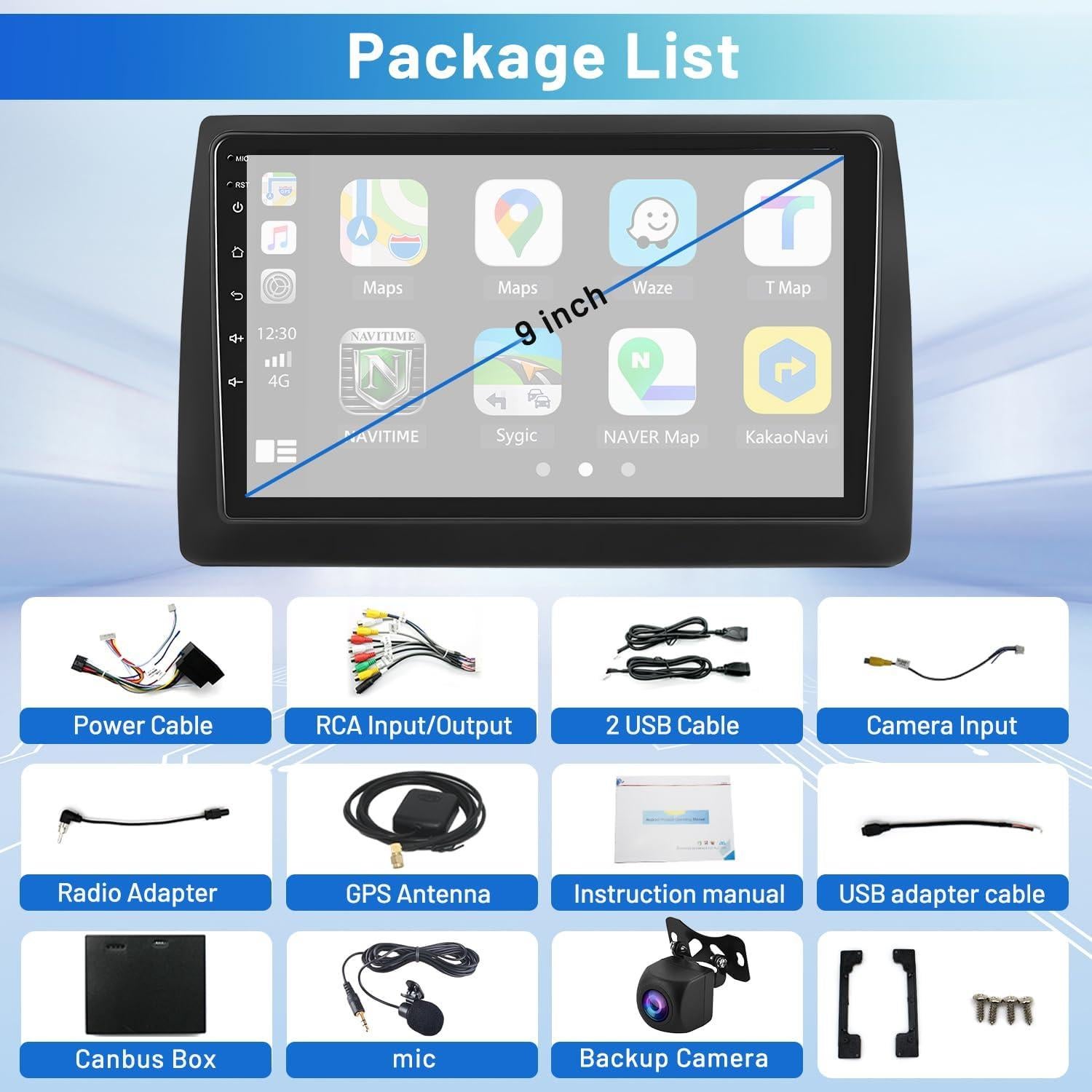 Estéreo de Coche Laueily 9" Android 13 para Dodge Dart 2012-2016