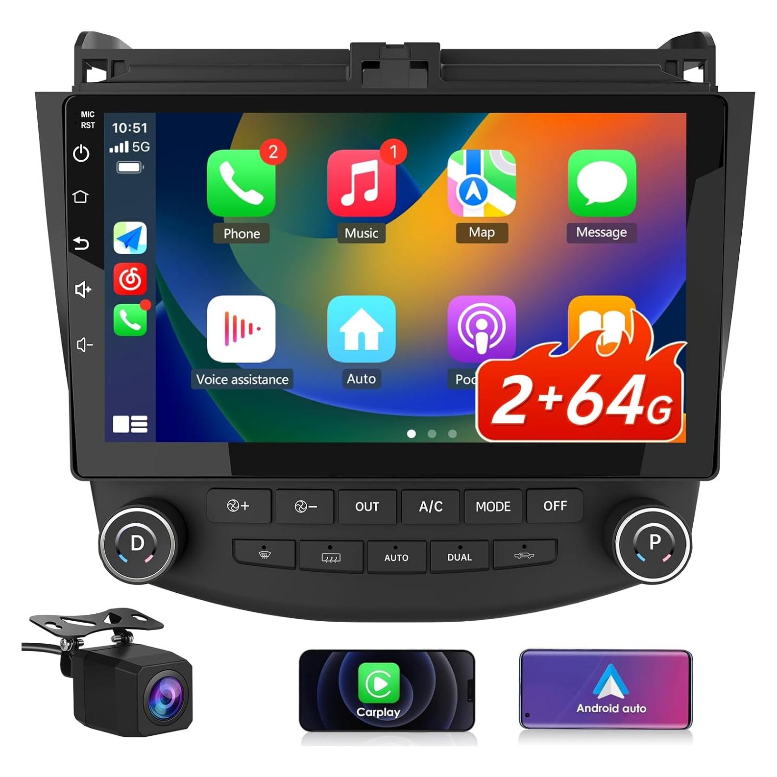 Radio de Coche Android 13 EagleNav 10" 2GB+64GB para Honda Accord 2003-2007