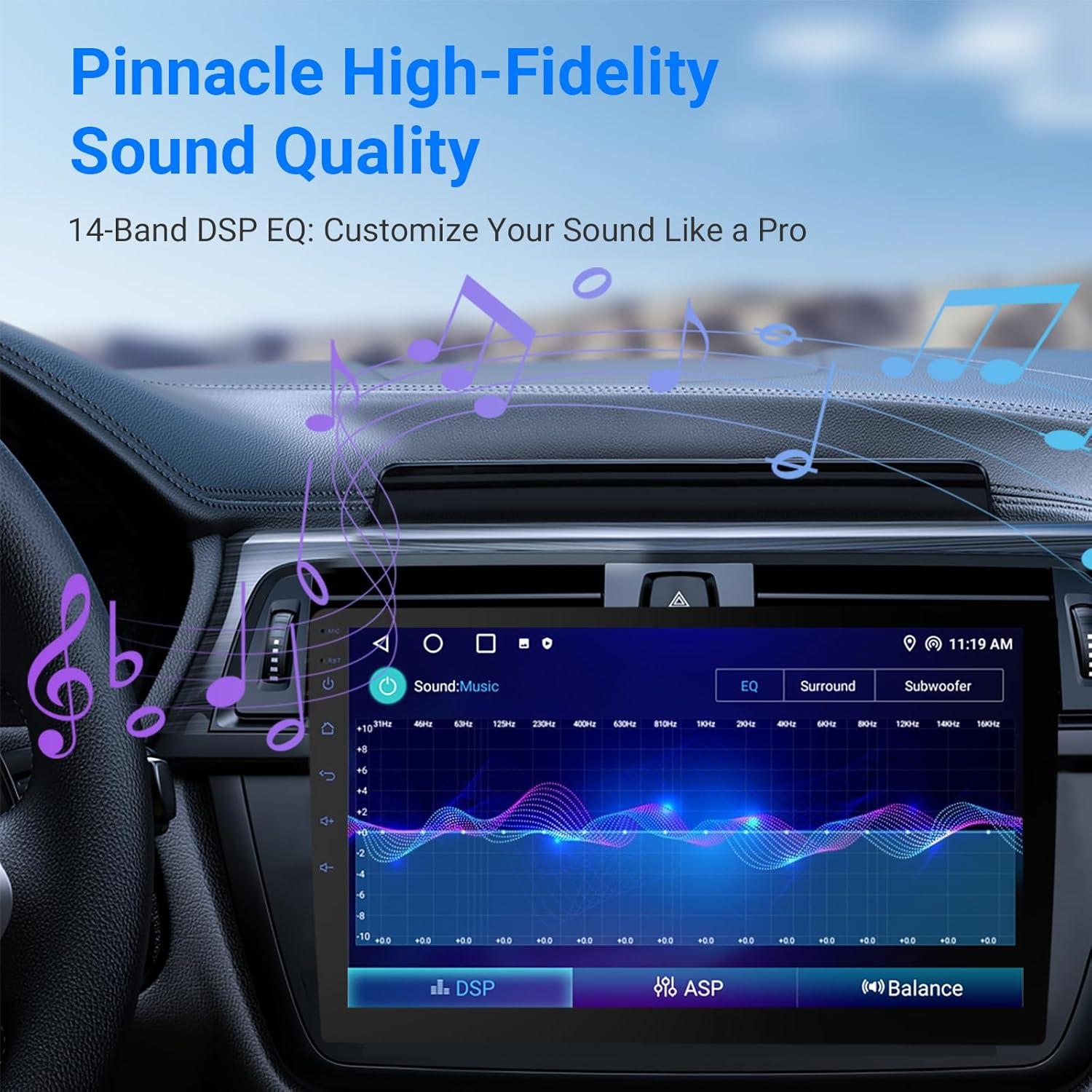 Pantalla Carplay HD 10.1" Haudio Doble Din 720P GPS 64GB