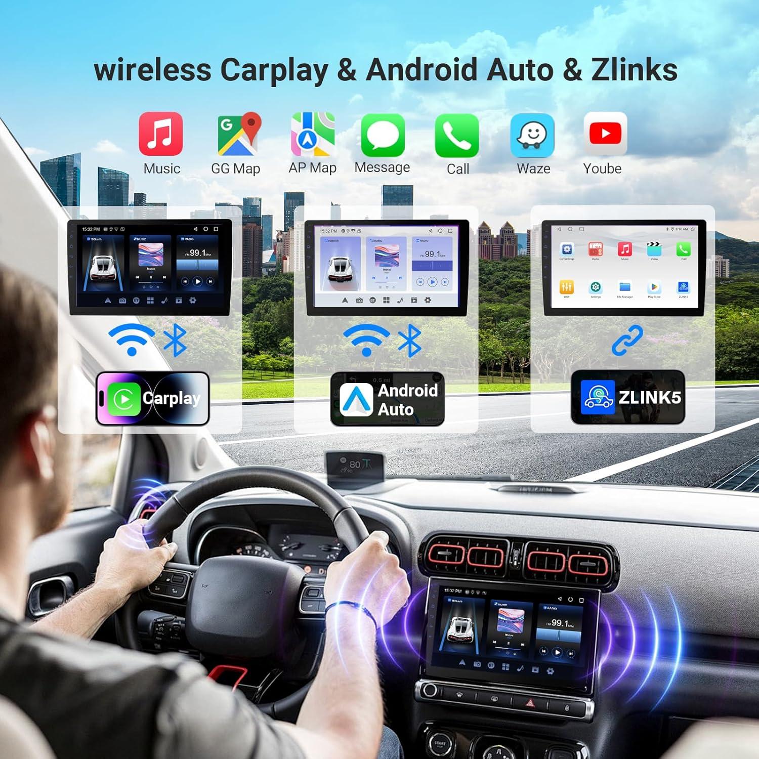 Pantalla Carplay HD 10.1" Haudio Doble Din 720P GPS 64GB