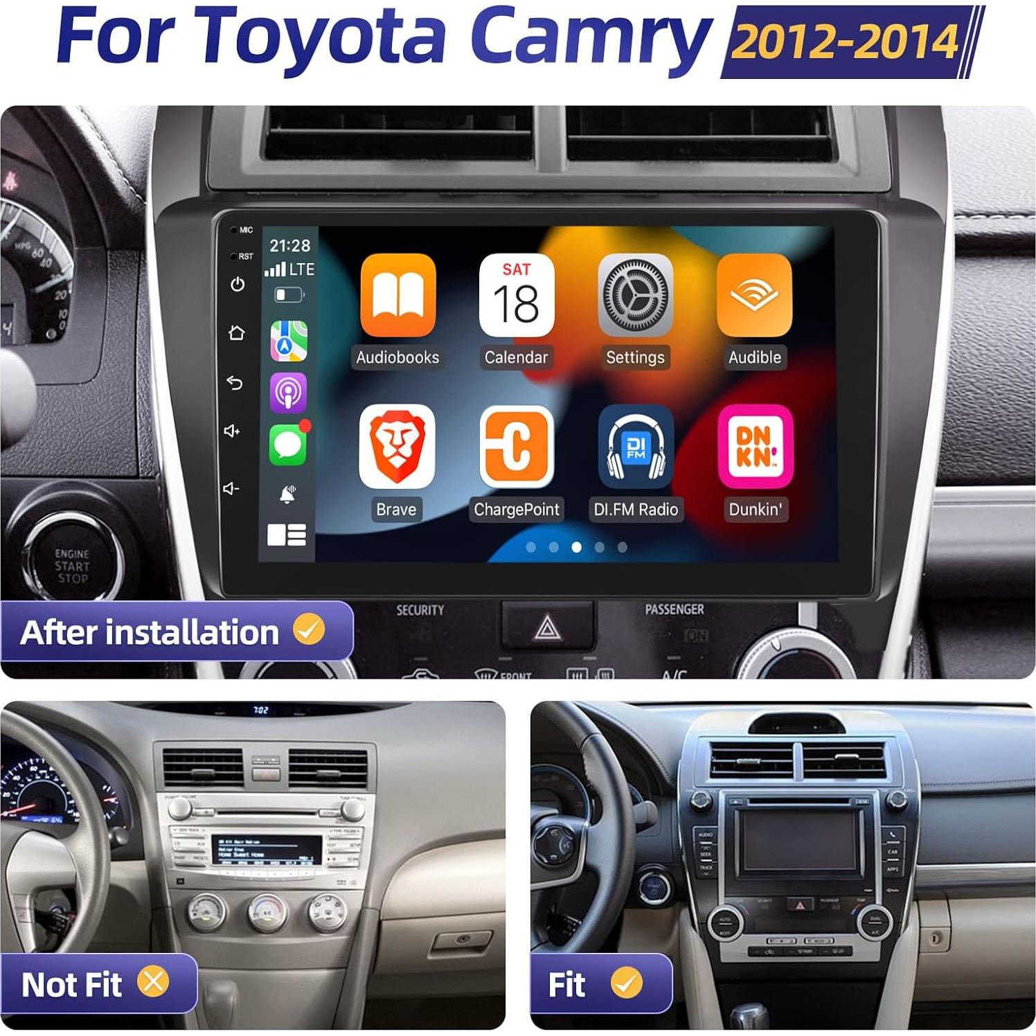 Radio de Coche Android 13 EKAT para Toyota Camry 2012-2014 10.1"