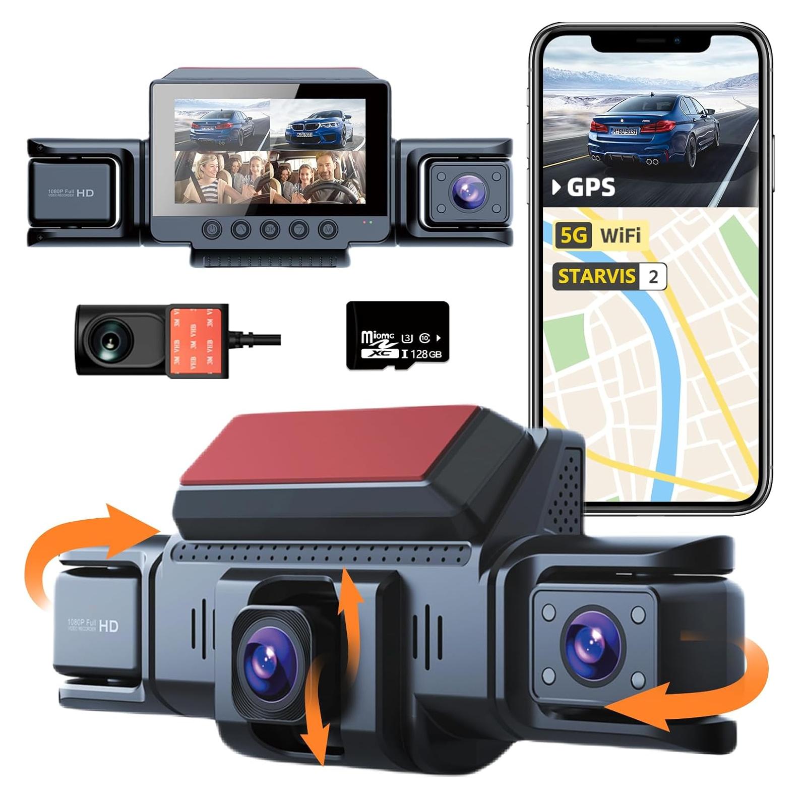 Cámara Dash 360° 4 Canales MITNOTY 2.5K+1080P GPS WiFi