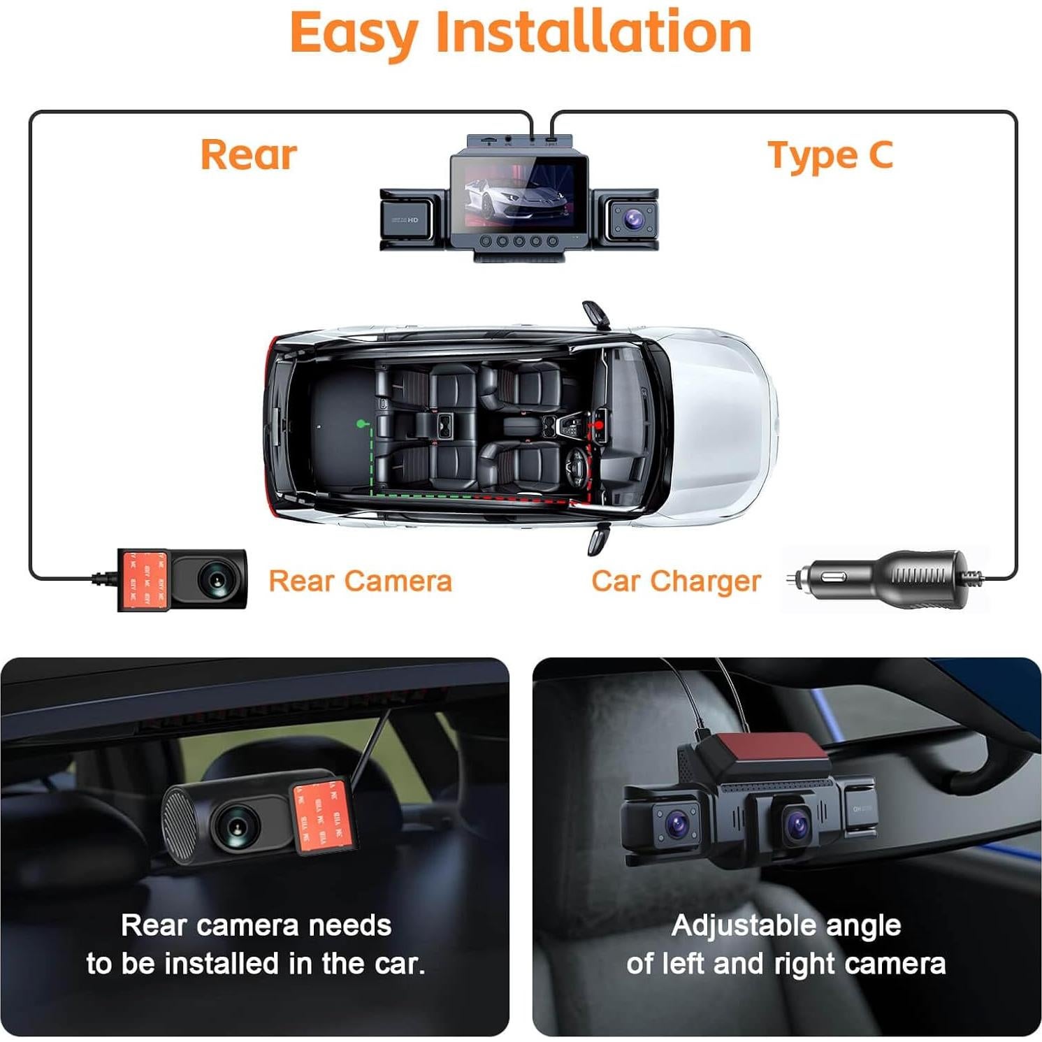 Cámara Dash 360° 4 Canales MITNOTY 2.5K+1080P GPS WiFi