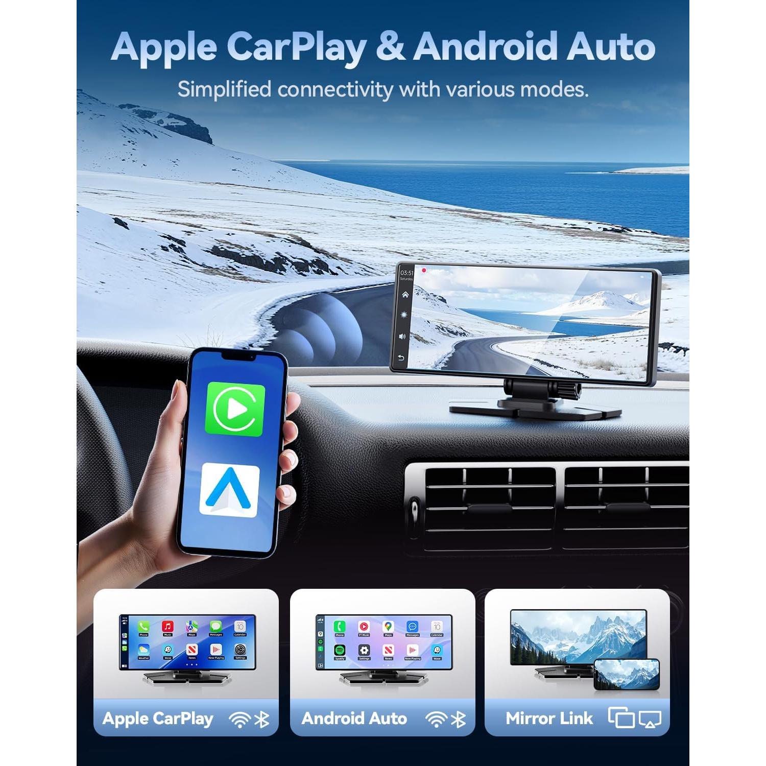 Pantalla Carplay 8.1" HD TERUNSOUl con Cámara 4K y GPS