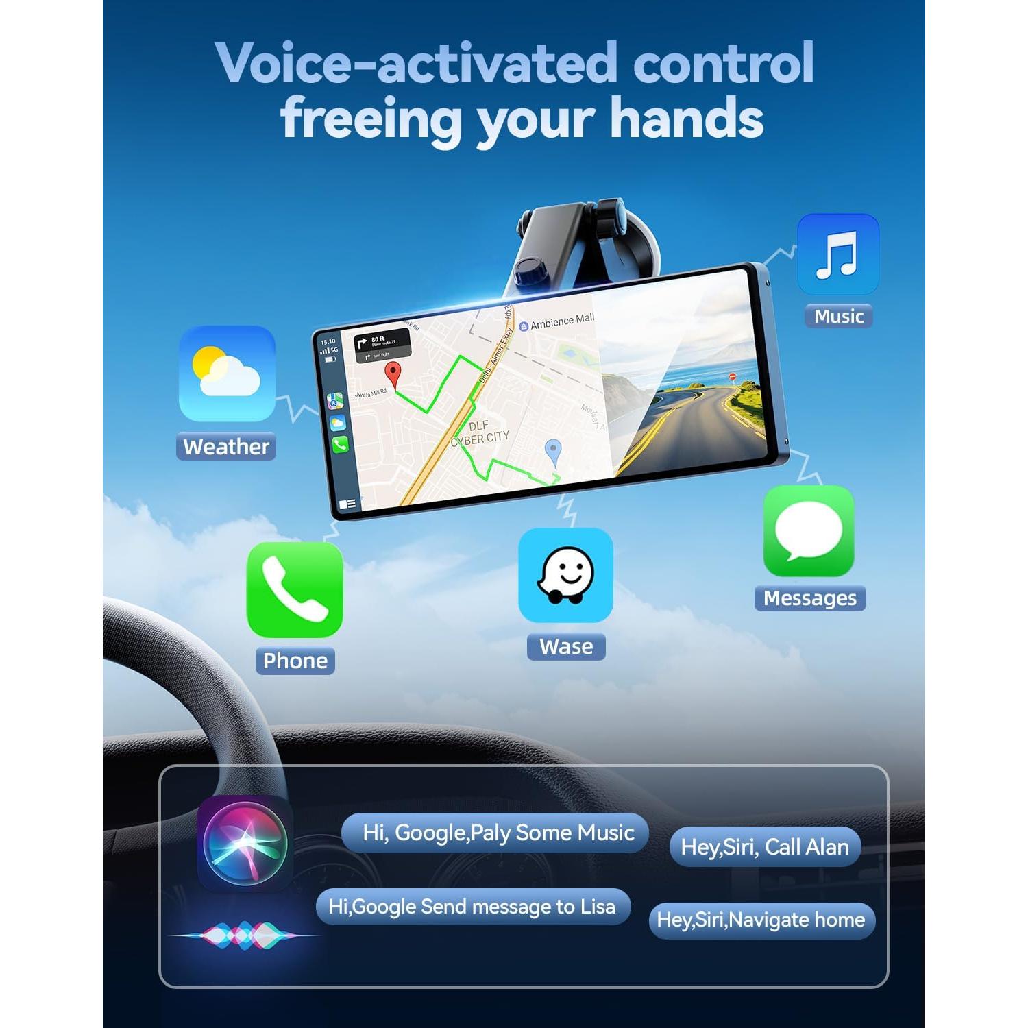 Pantalla Carplay 8.1" HD TERUNSOUl con Cámara 4K y GPS