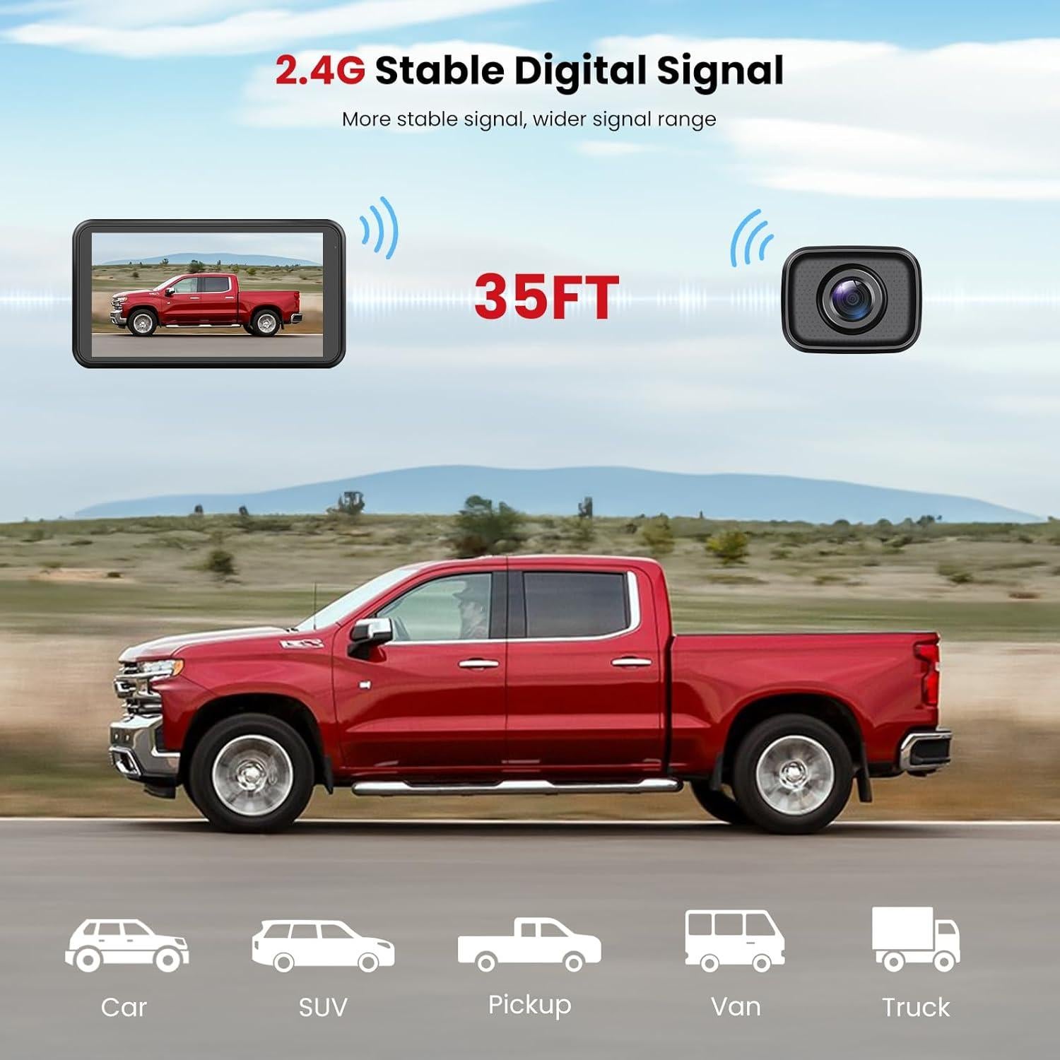 Cámara de Respaldo Inalámbrica Foxpark 1080P IP69K 0.5kg