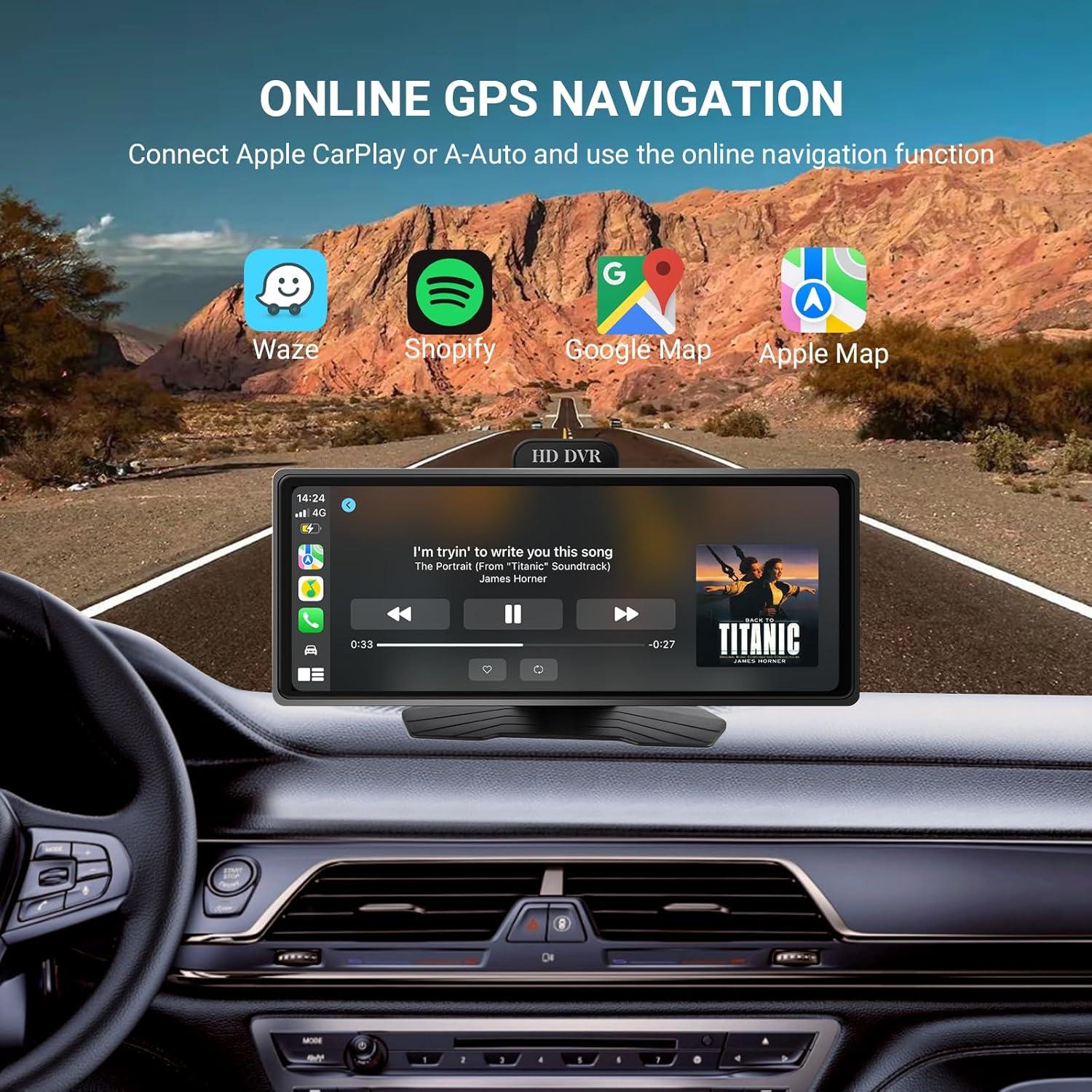 Estéreo de Coche Haudio 9.26" con Apple CarPlay y Cámara 1080P