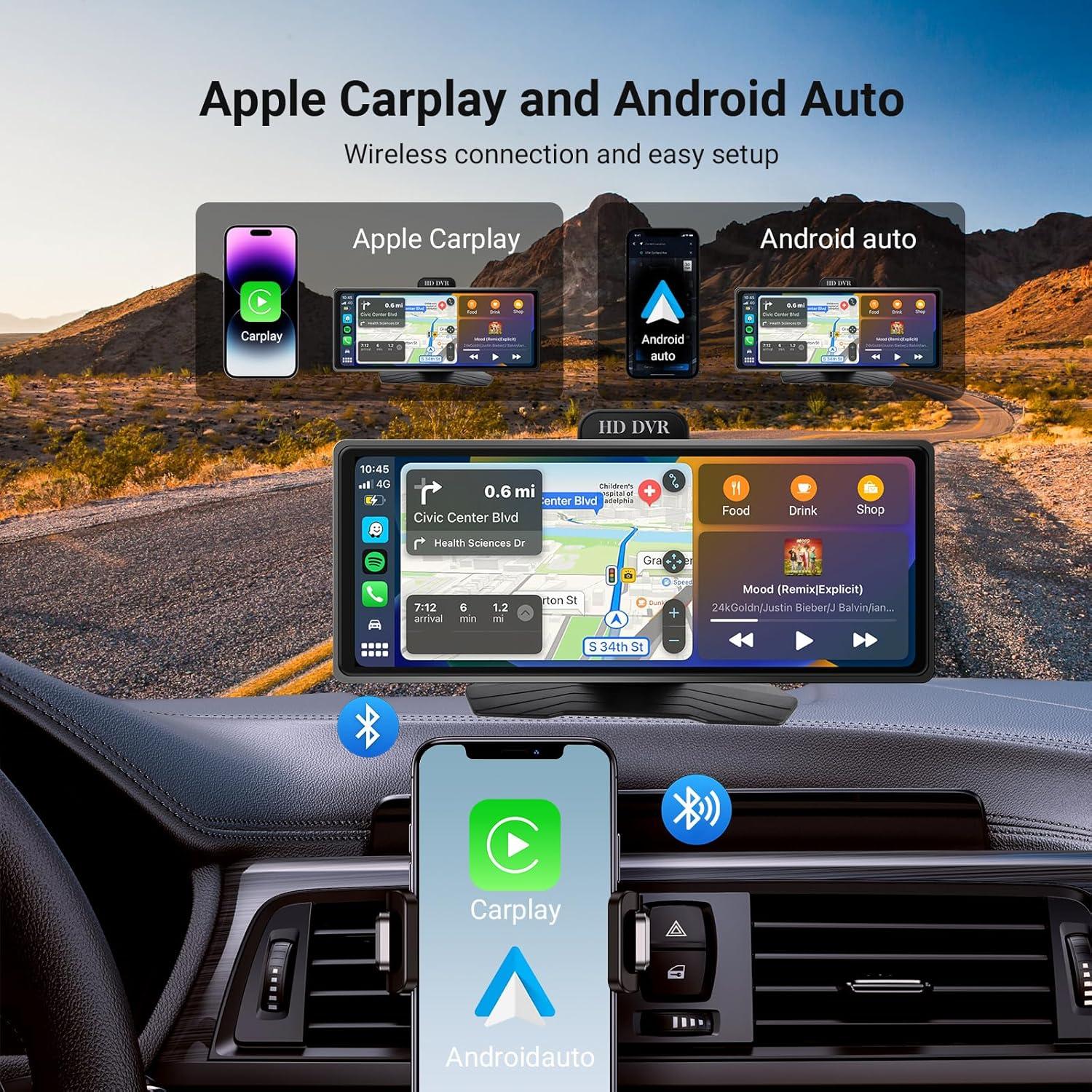 Estéreo de Coche Haudio 9.26" con Apple CarPlay y Cámara 1080P