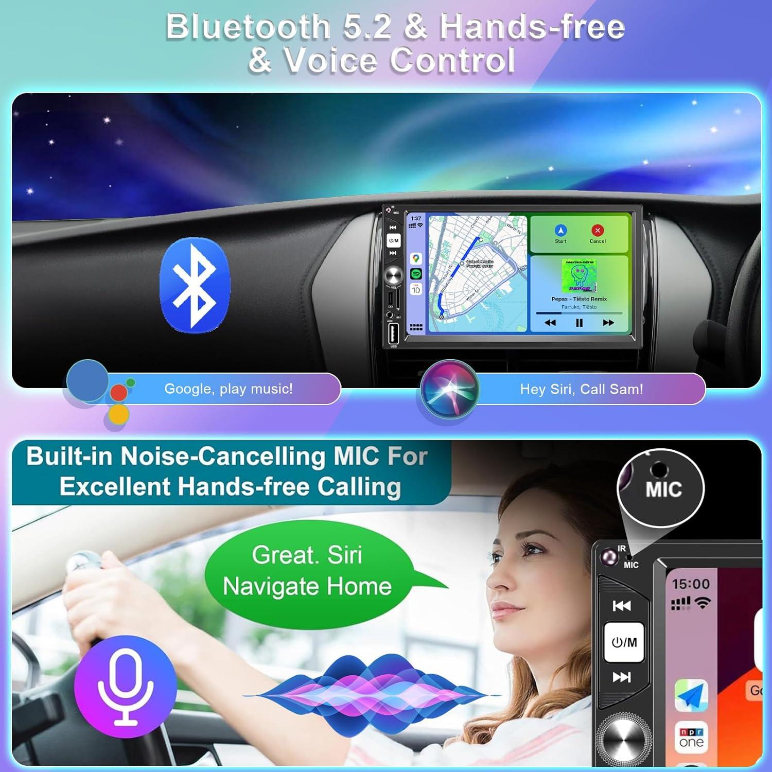 Estéreo de Coche Doble DIN Oeretzrac 7" Bluetooth 5.2