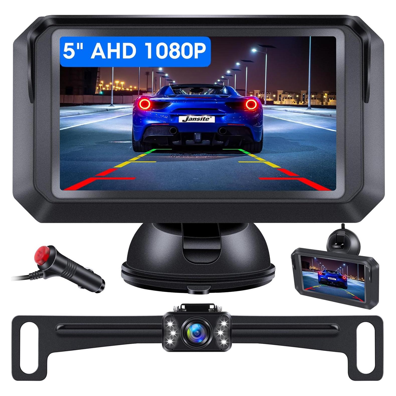 Cámara de Respaldo AHD 1080P Jansite con Monitor 5" y LED