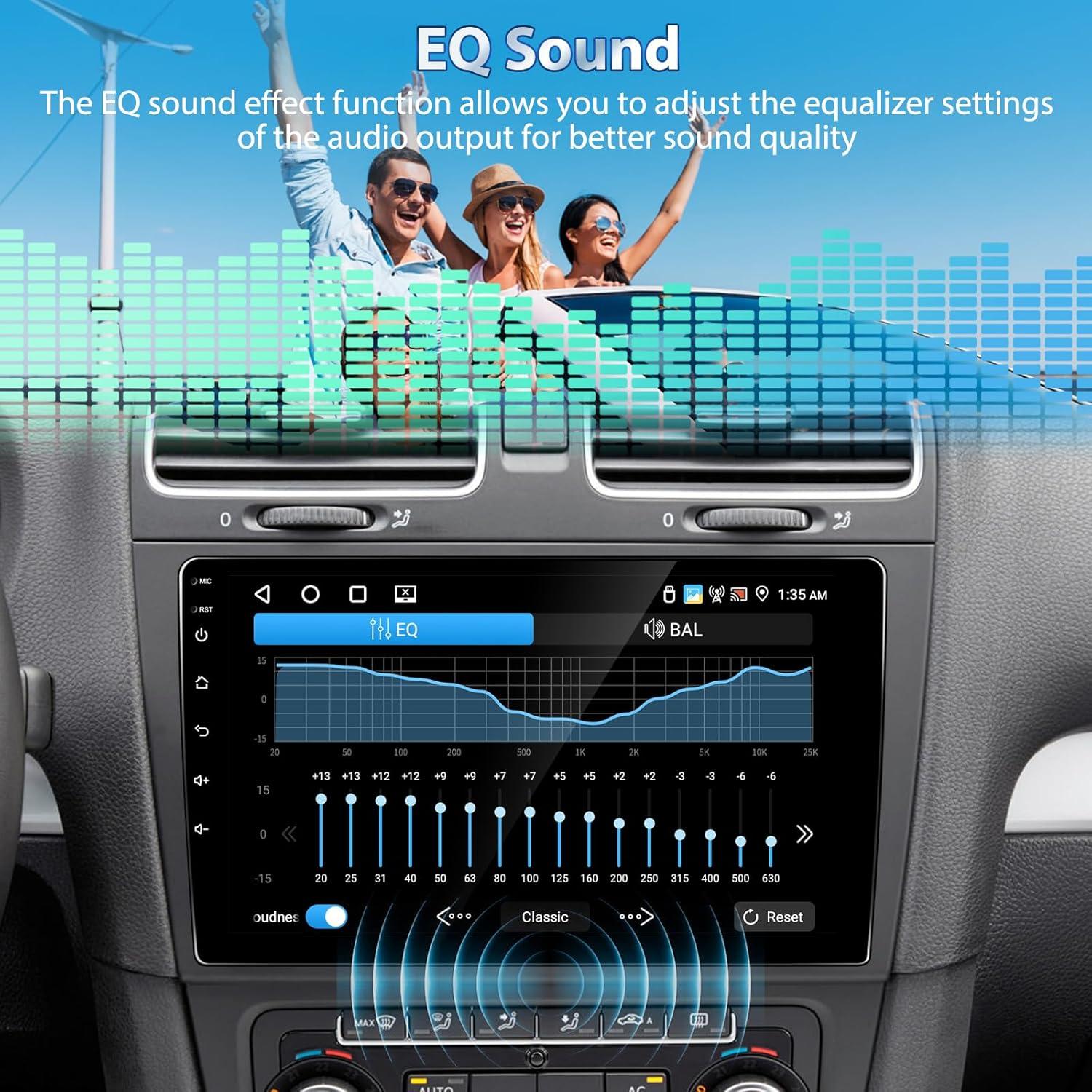 Estéreo de Coche Motorsi Doble Din 9" Bluetooth GPS CarPlay