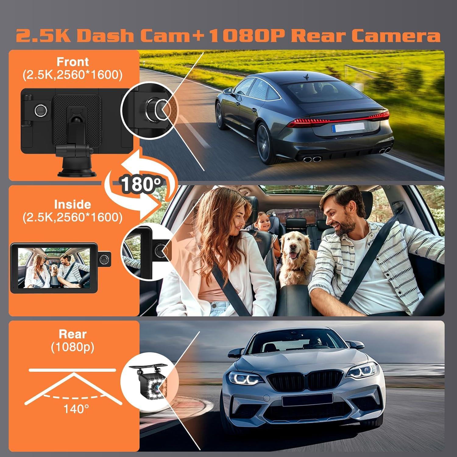 Pantalla Inalámbrica 9" MRQ CarPlay Android Auto con Cámaras