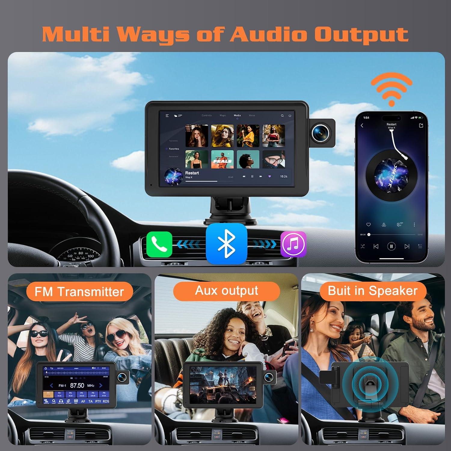 Pantalla Inalámbrica 9" MRQ CarPlay Android Auto con Cámaras