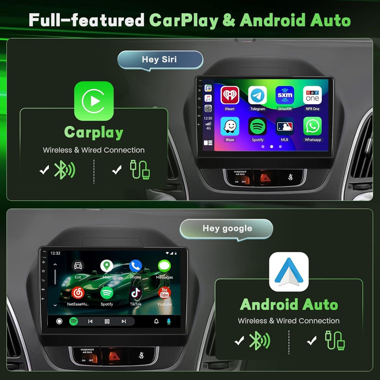 Radio Android 10" 2+64GB Fuluku para Hyundai Tucson 2010-2015