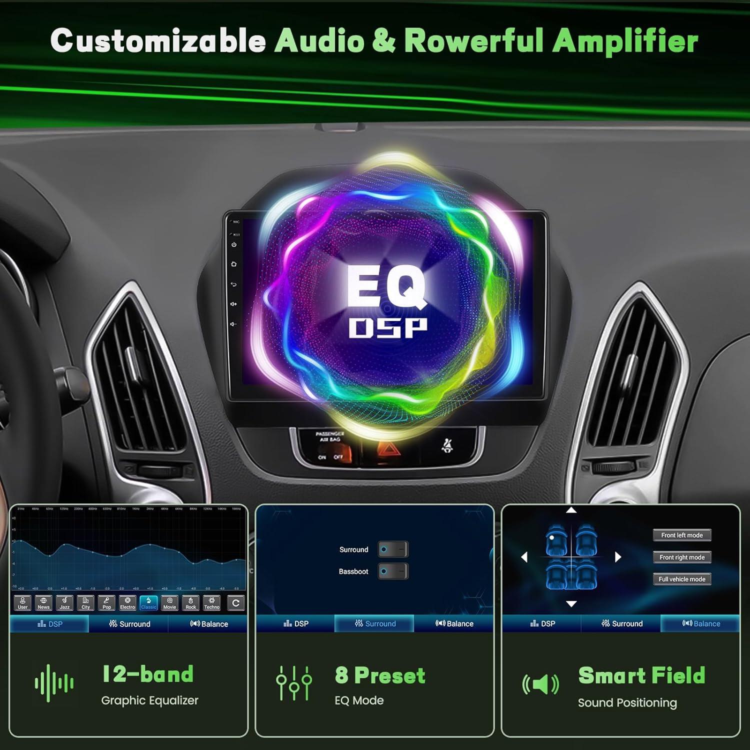 Radio Android 10" 2+64GB Fuluku para Hyundai Tucson 2010-2015