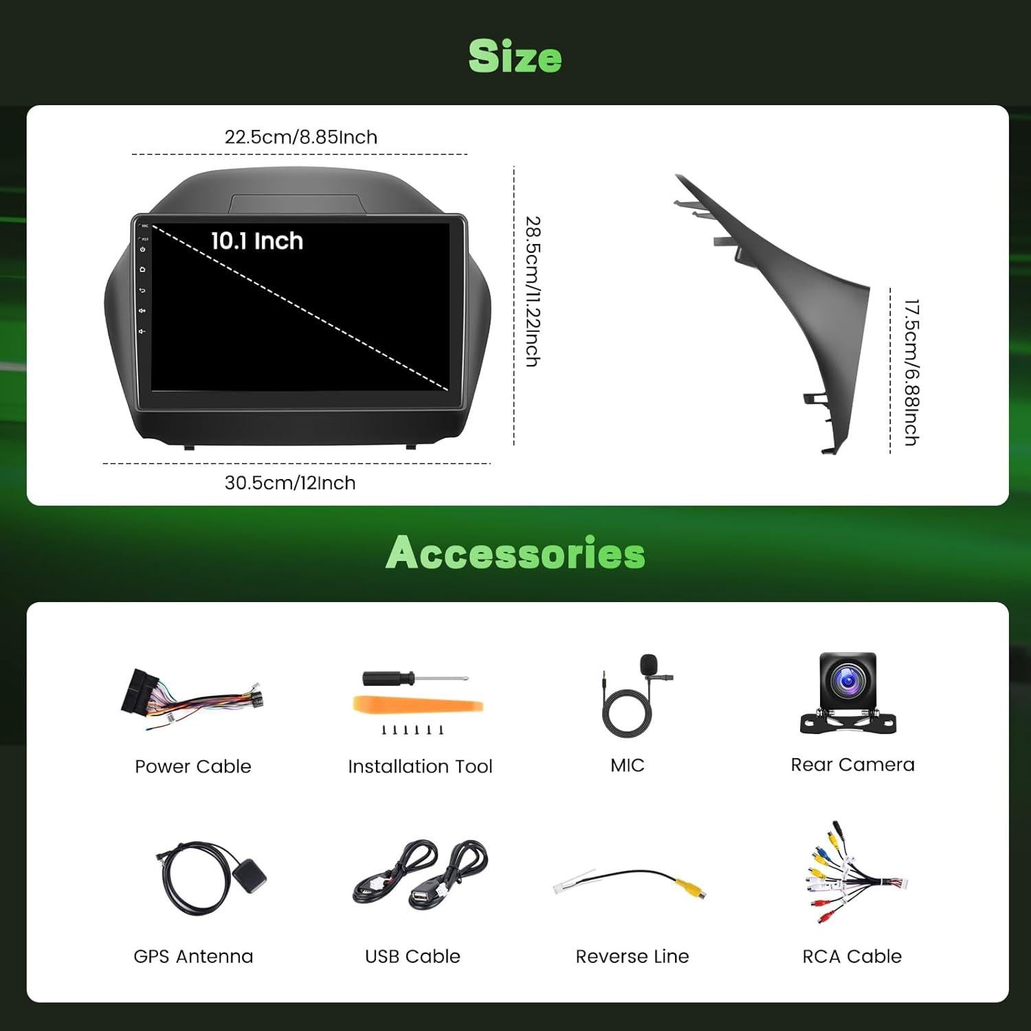 Radio Android 10" 2+64GB Fuluku para Hyundai Tucson 2010-2015