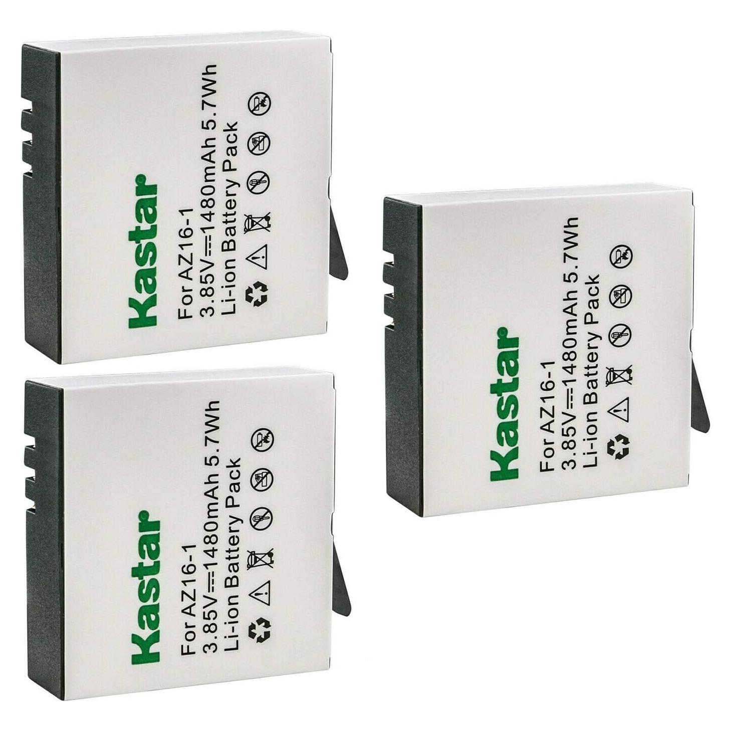 Paquete de 3 Baterías Kastar para Cámara Xiaomi YI 1480mAh