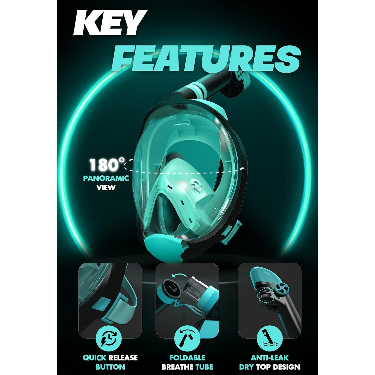 Equipo de Snorkel COZIA DESIGN con Aletas y Máscara L