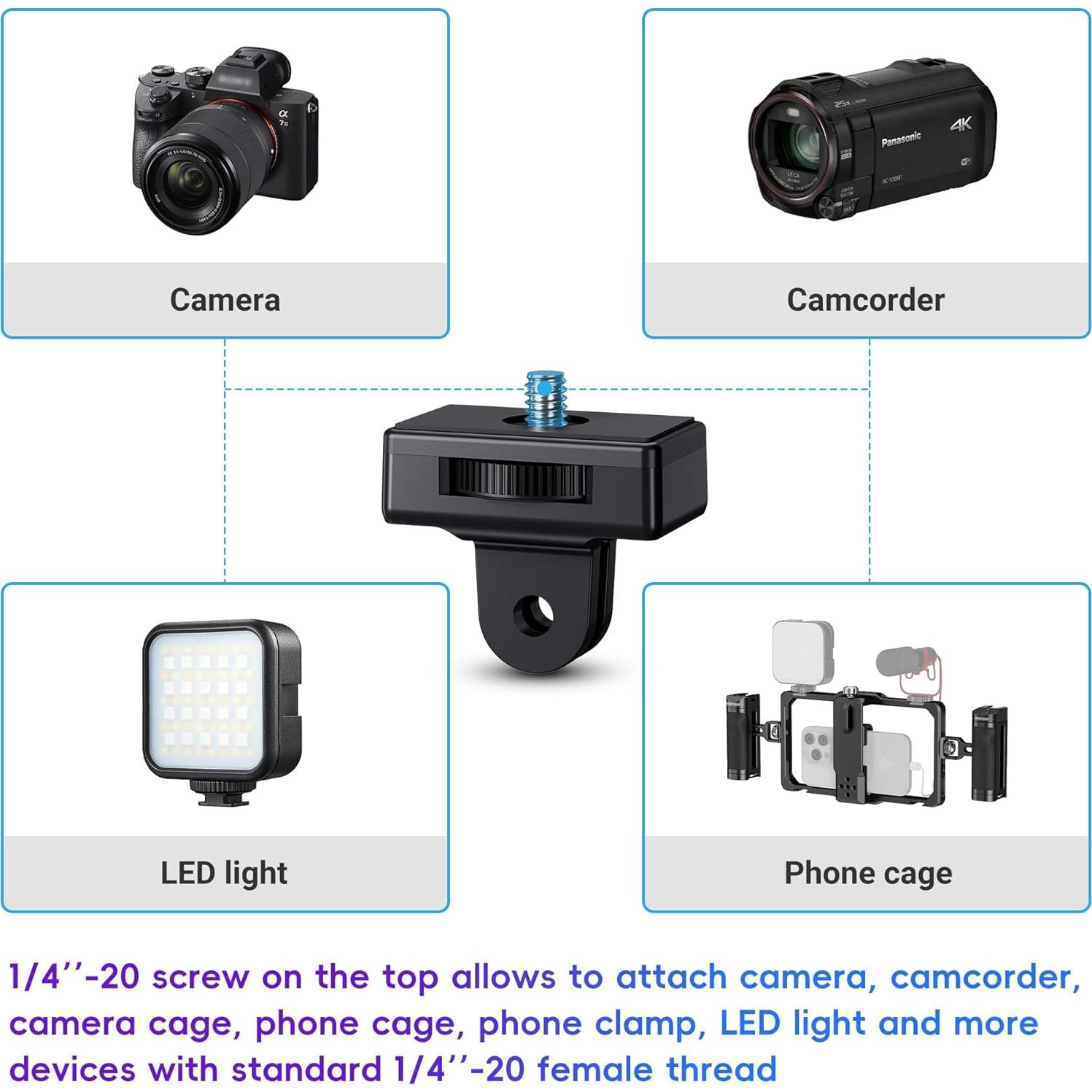 Adaptador de Montaje JJC para Trípode de Cámara de Acción