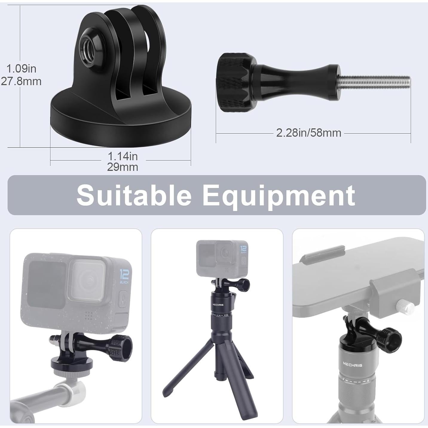 Adaptadores de Montaje de Trípode de Aluminio Mechrig - Paquete de 3