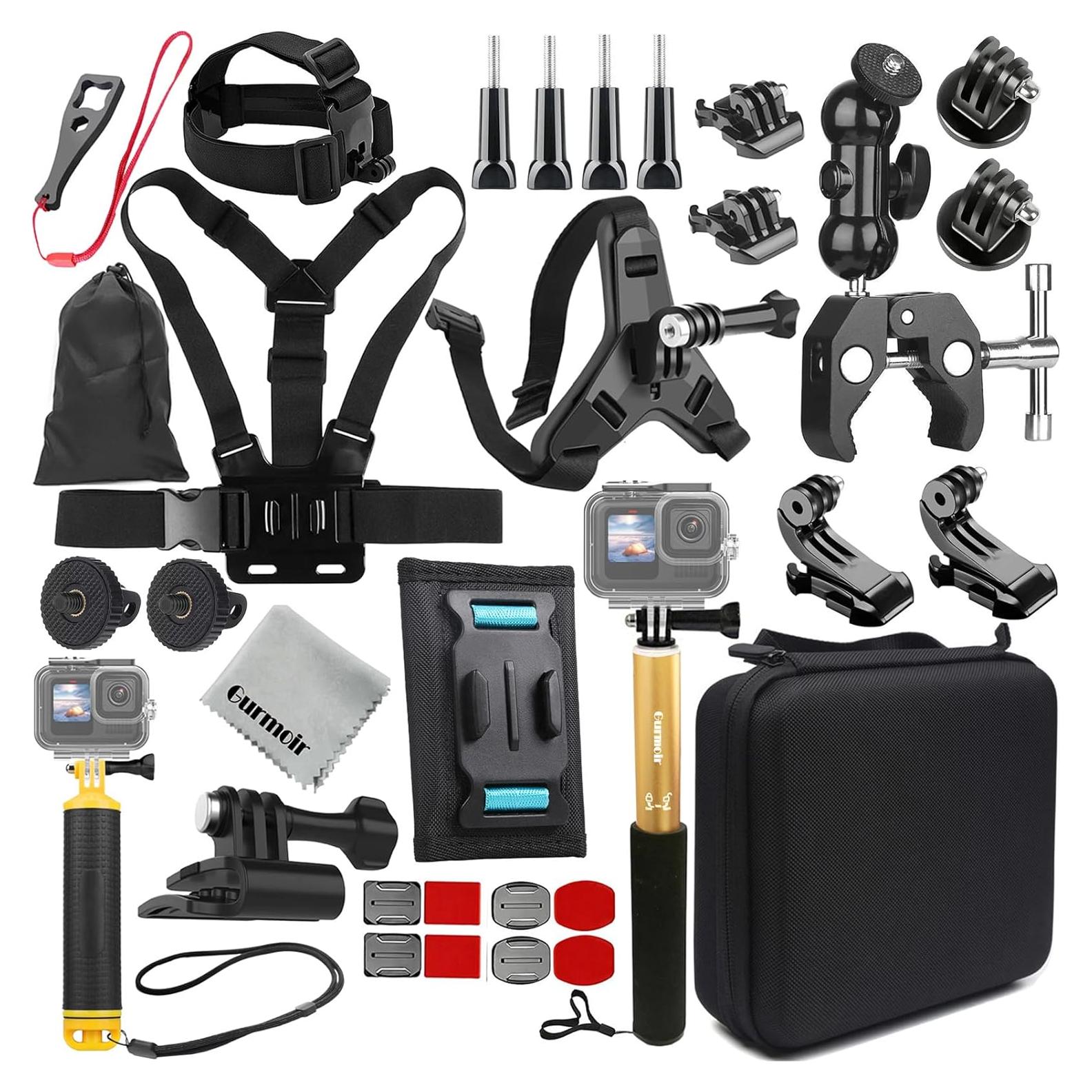 Kit de Accesorios Gurmoir para Cámaras de Acción - Montajes y Bastón