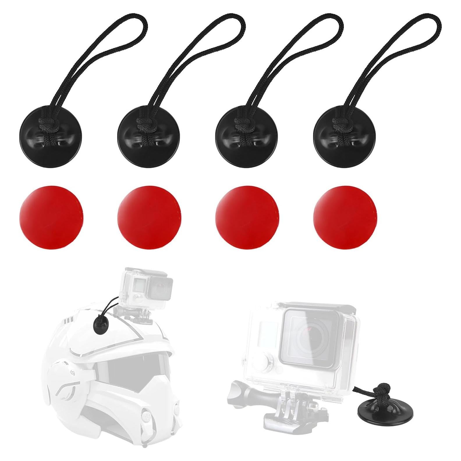 4 Correas de Seguridad para Cámara de Acción Lasuroa con Almohadillas Adhesivas
