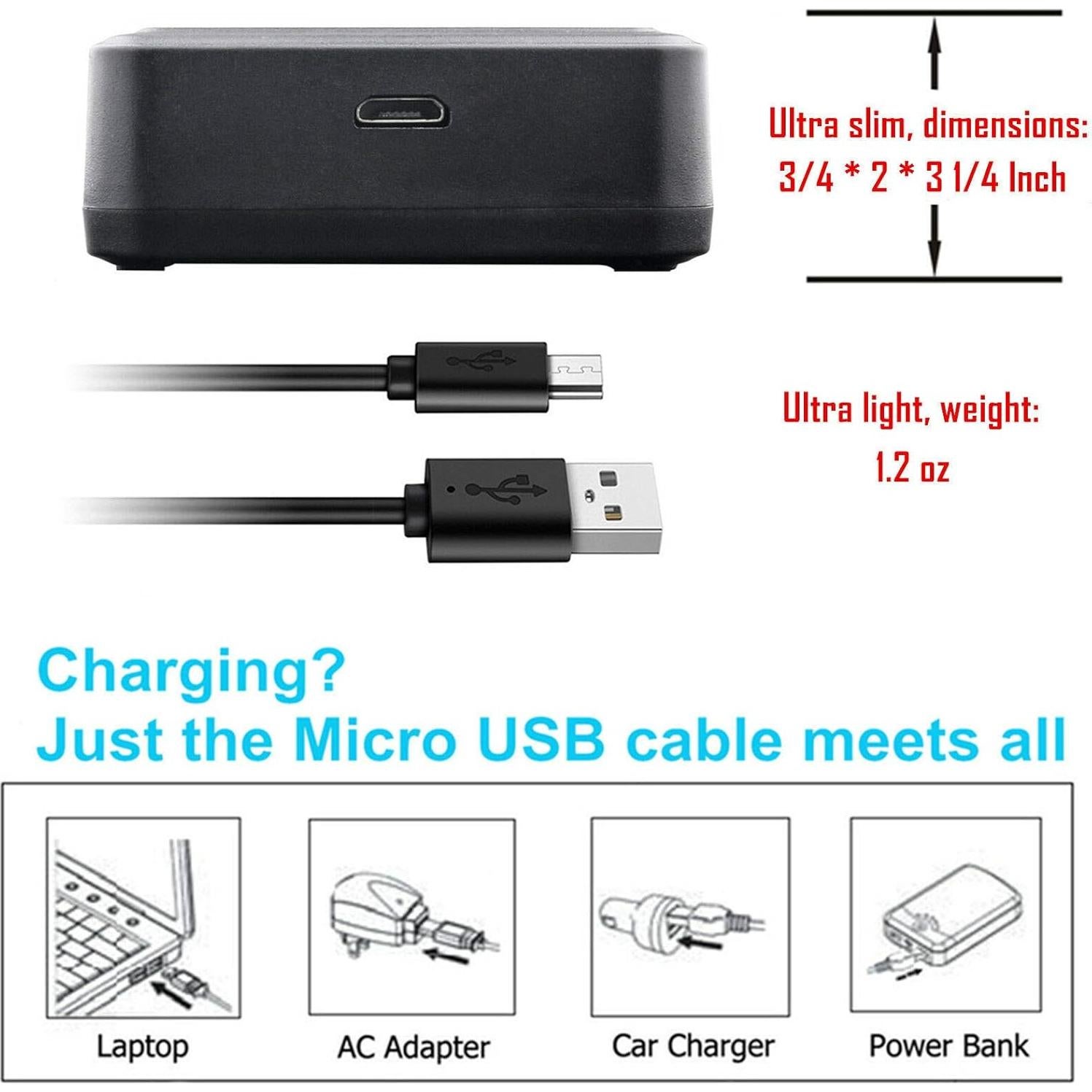Cargador Triple USB Kastar + 2 Baterías 1480mAh para Xiaomi YI