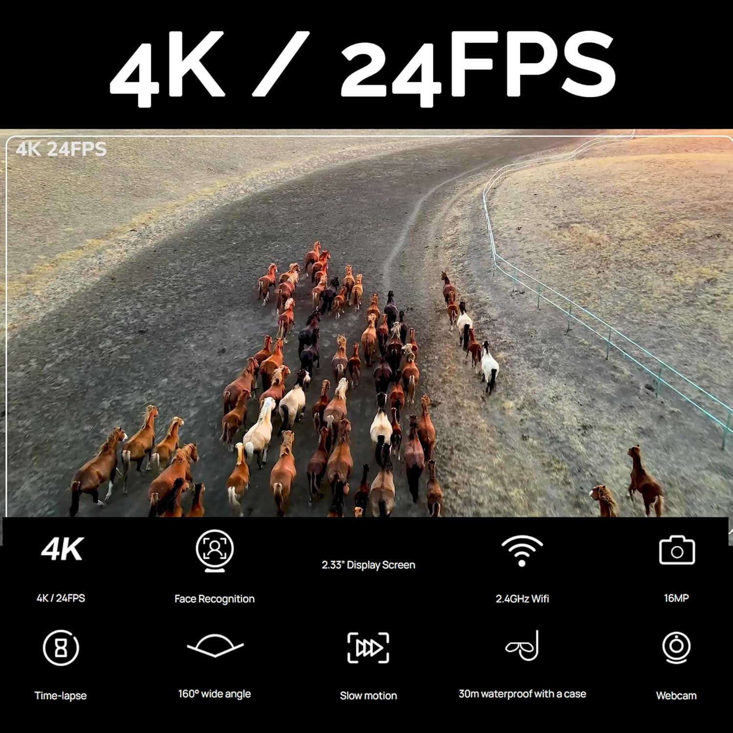 Cámara de Acción SJCAM SJ10 Pro 4K 60fps Pantalla Doble