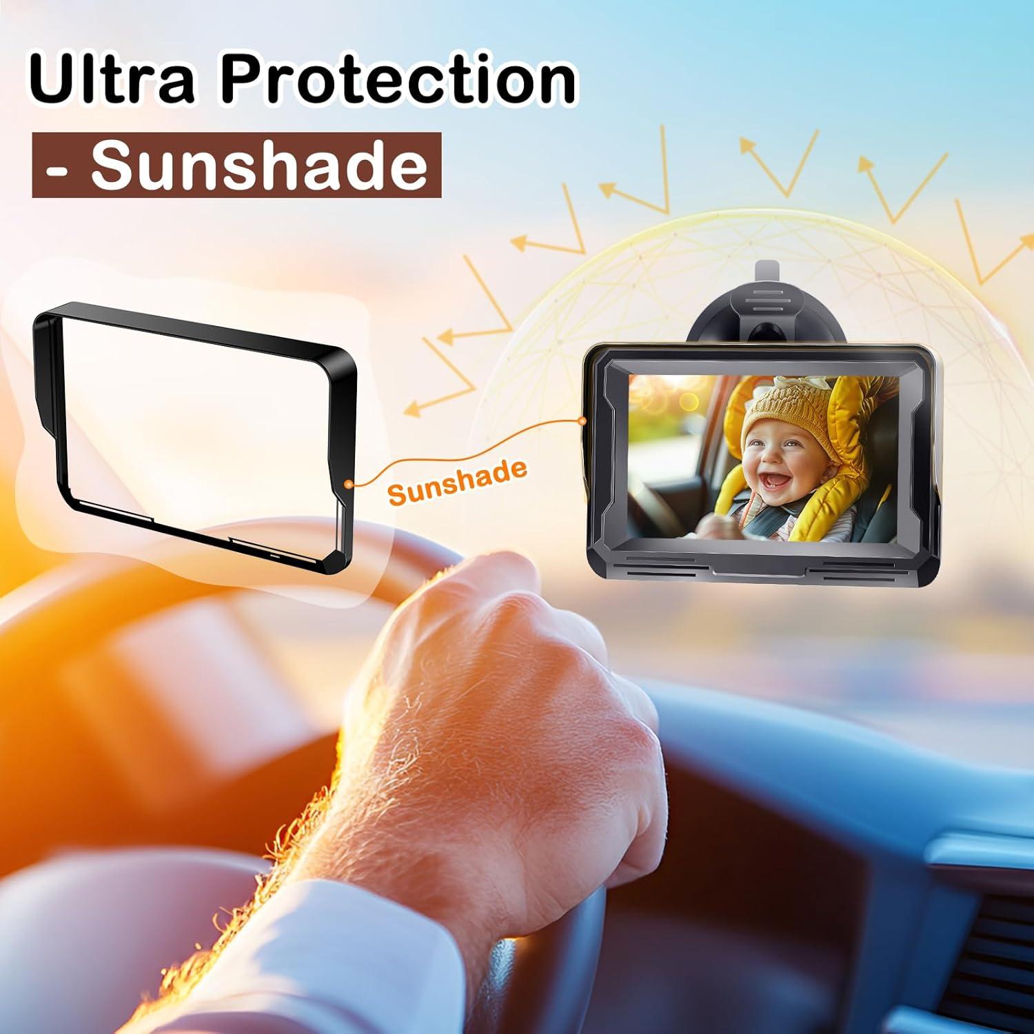 Cámara para coche de bebé AMTIFO 1080P HD con visión nocturna